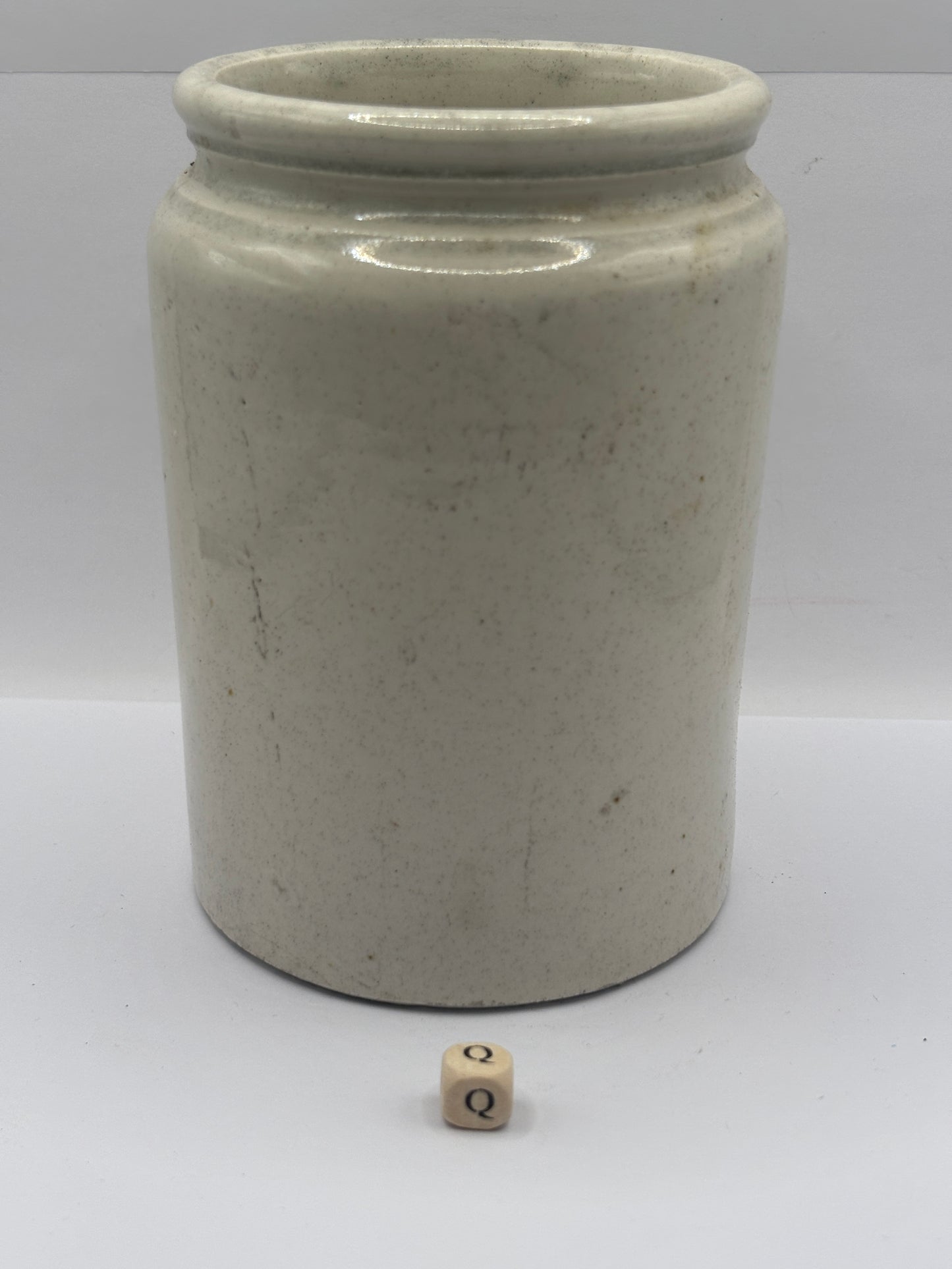Old 2lb rolled top stoneware marmalade pot (Q)