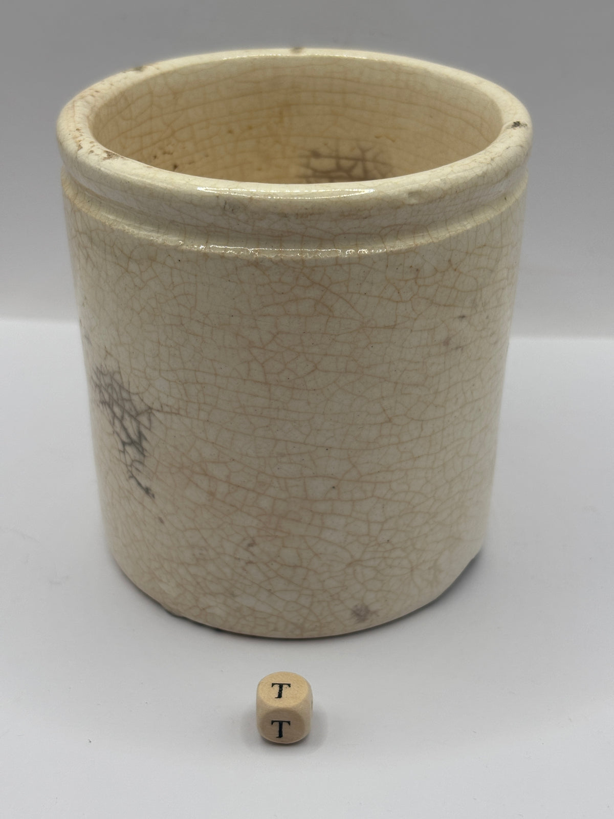 Old 1lb stoneware marmalade pot, James Keiller Dundee marmalade (T)