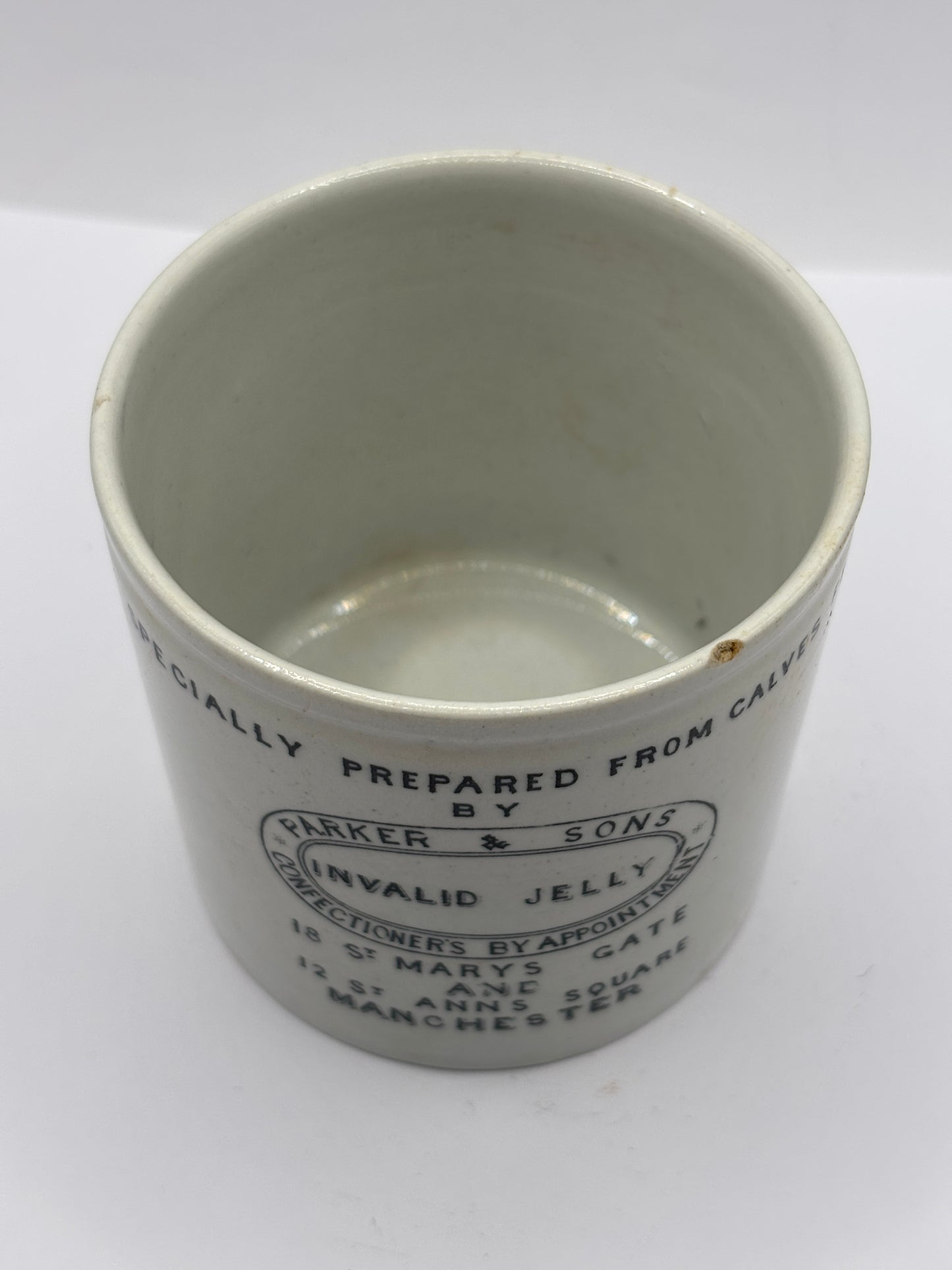 Old advertising jar, Parler & Sons Invalid Jelly