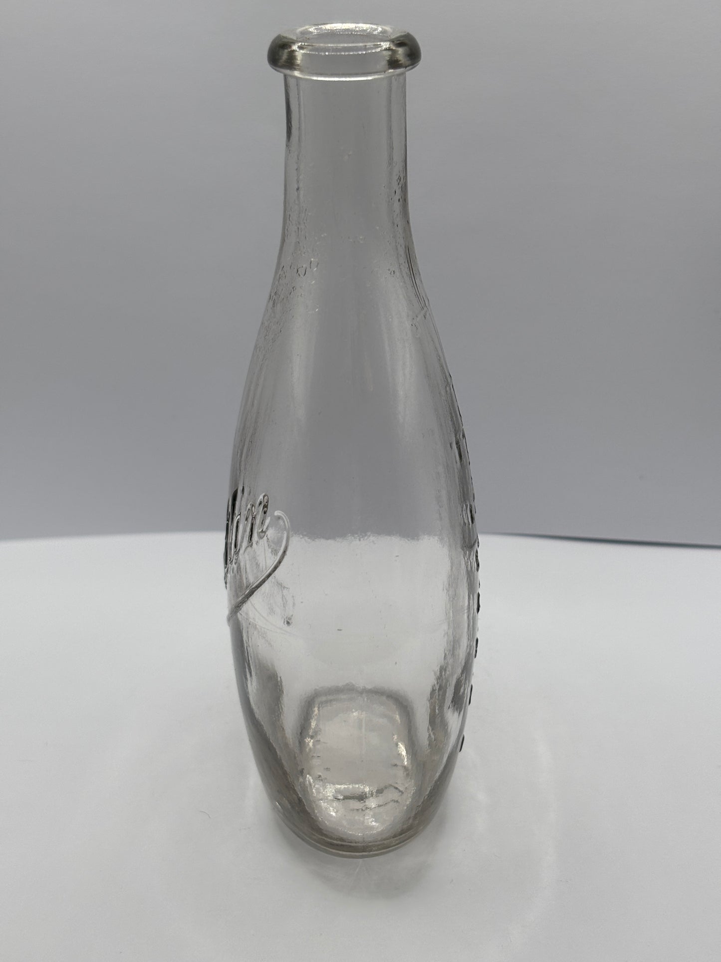 Old clear glass baby feeder. Franklin