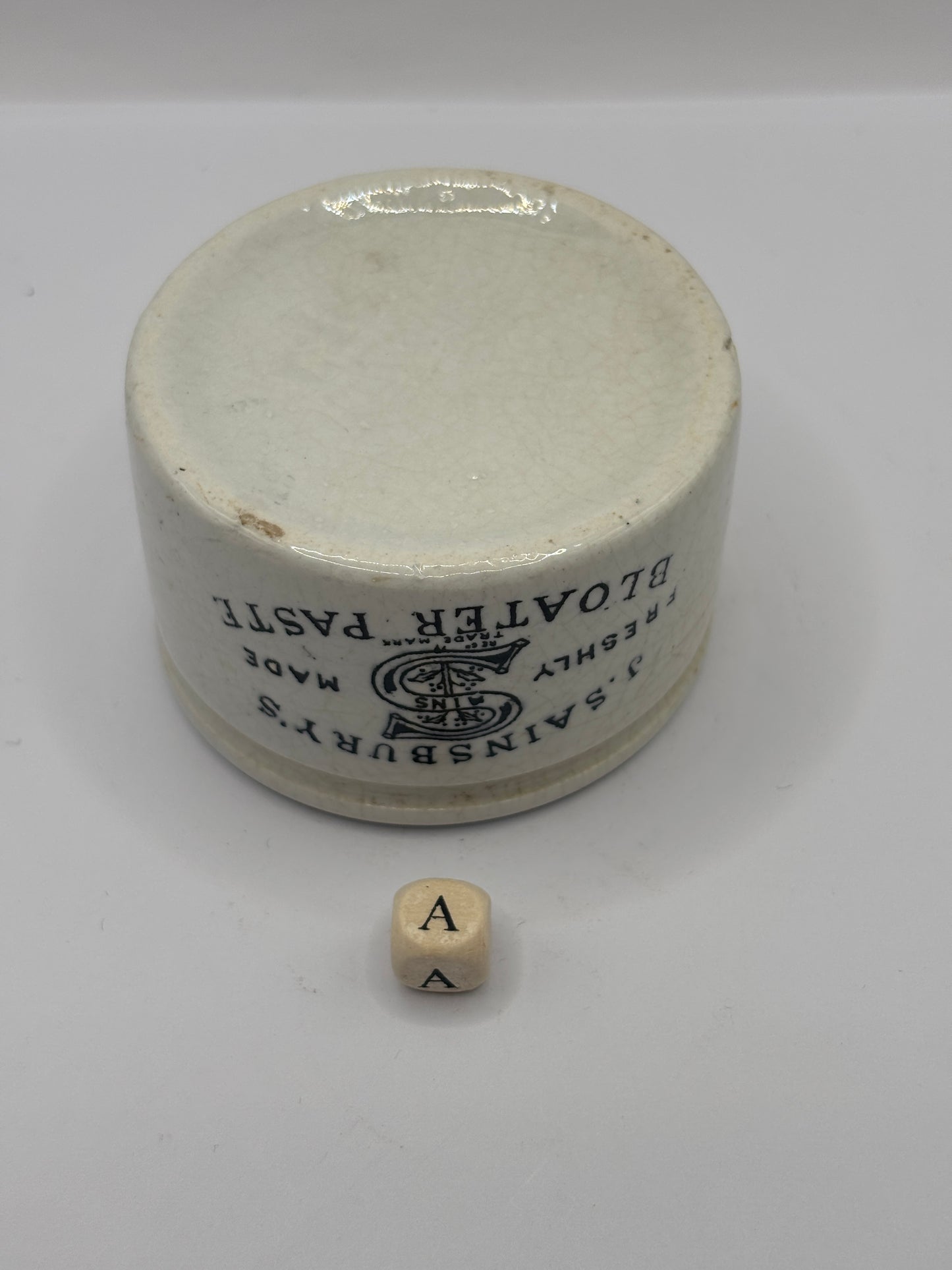 Old sainsburys advertising pot, Bloater paste (a)