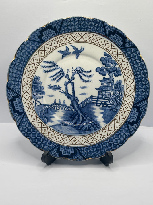 Antique wilton ware plate, ye olde chinese willow plate