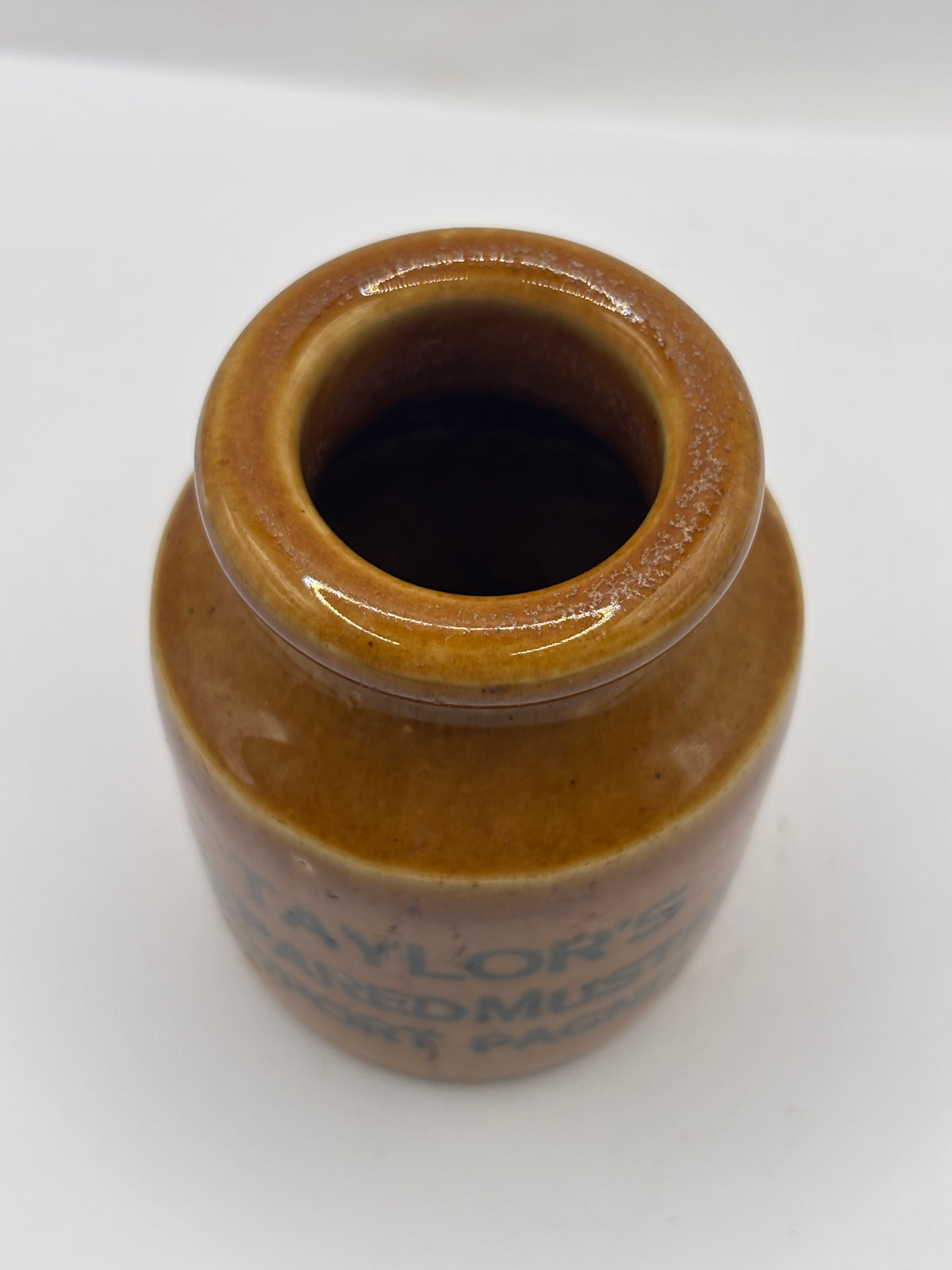Old advertising jar, Taylors prepared mustard. 7.5cms