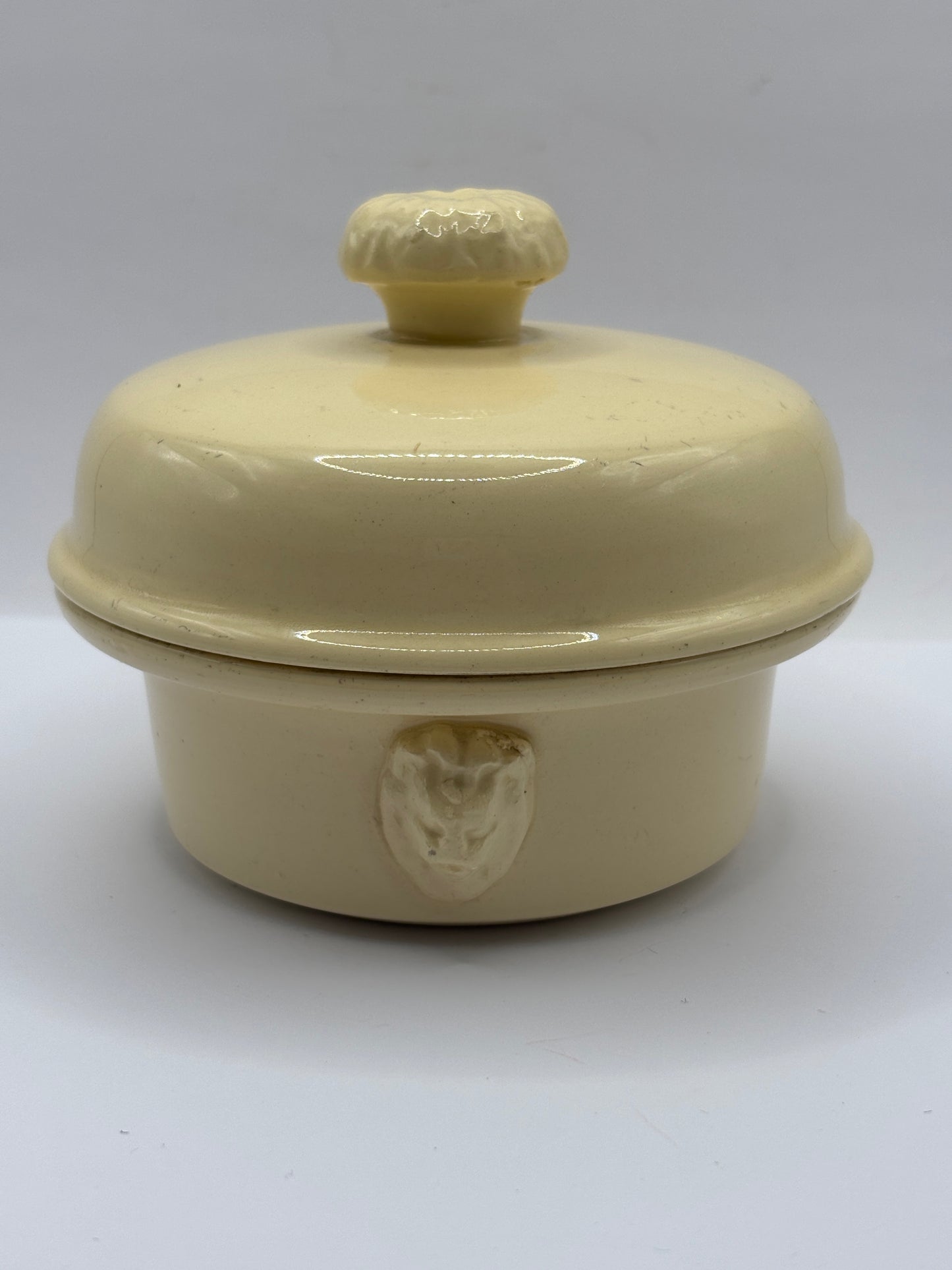 Old french stoneware terrine jar and lid