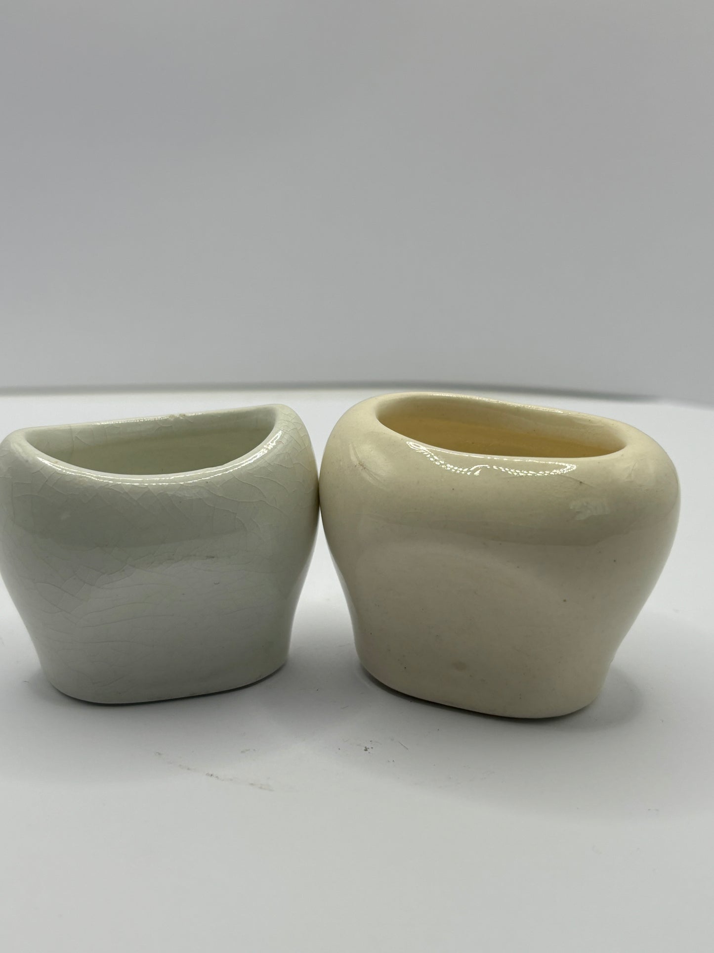 2 White porcelain eye baths