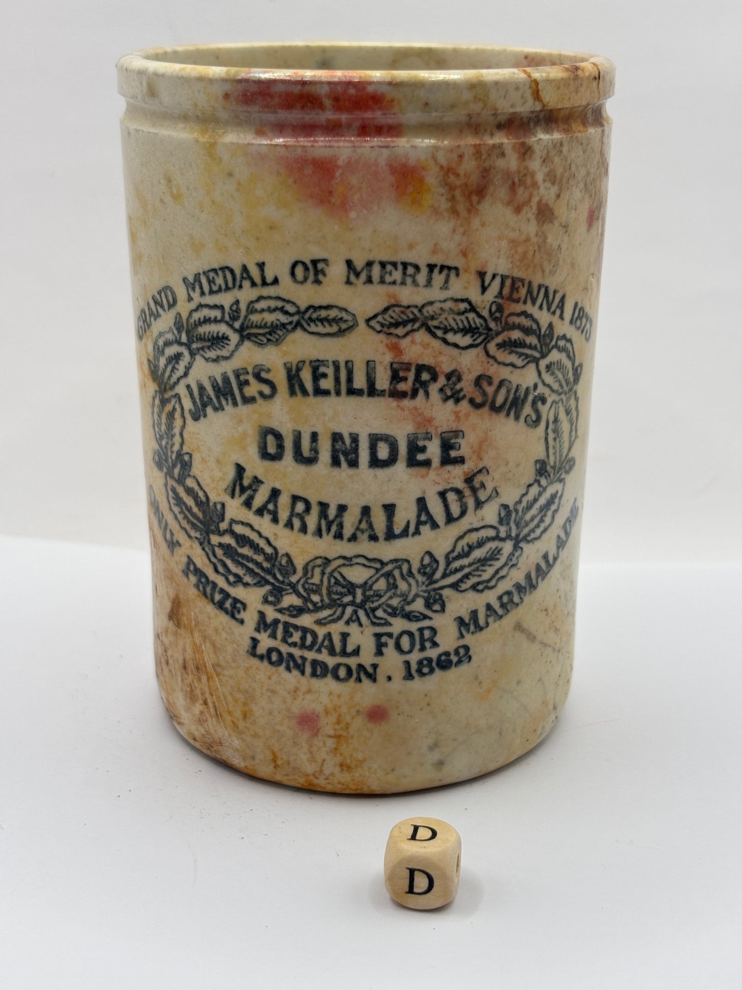 Old 1lb James Keiller Dundee marmalade jar (D)