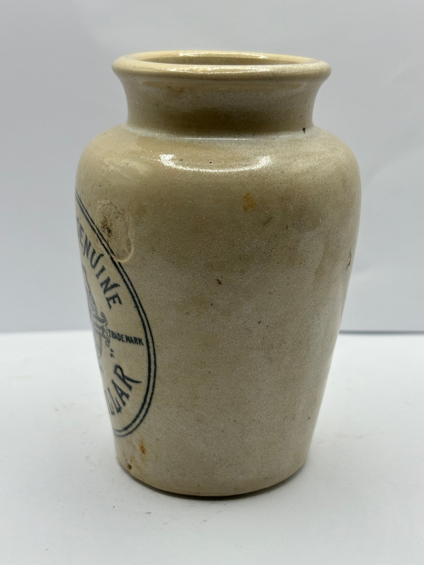 White stoneware advertising cream pot, craigmillar