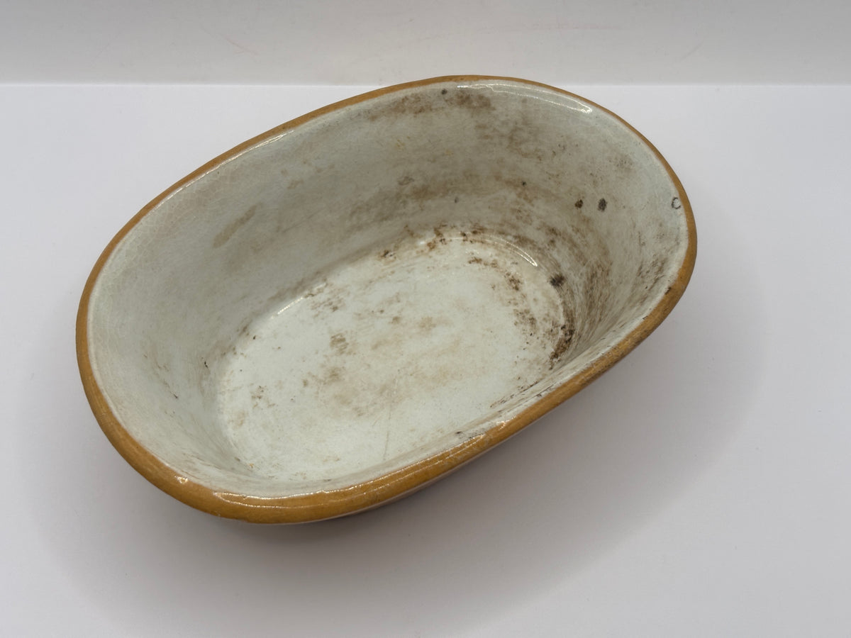 Old small stoneware pie dish