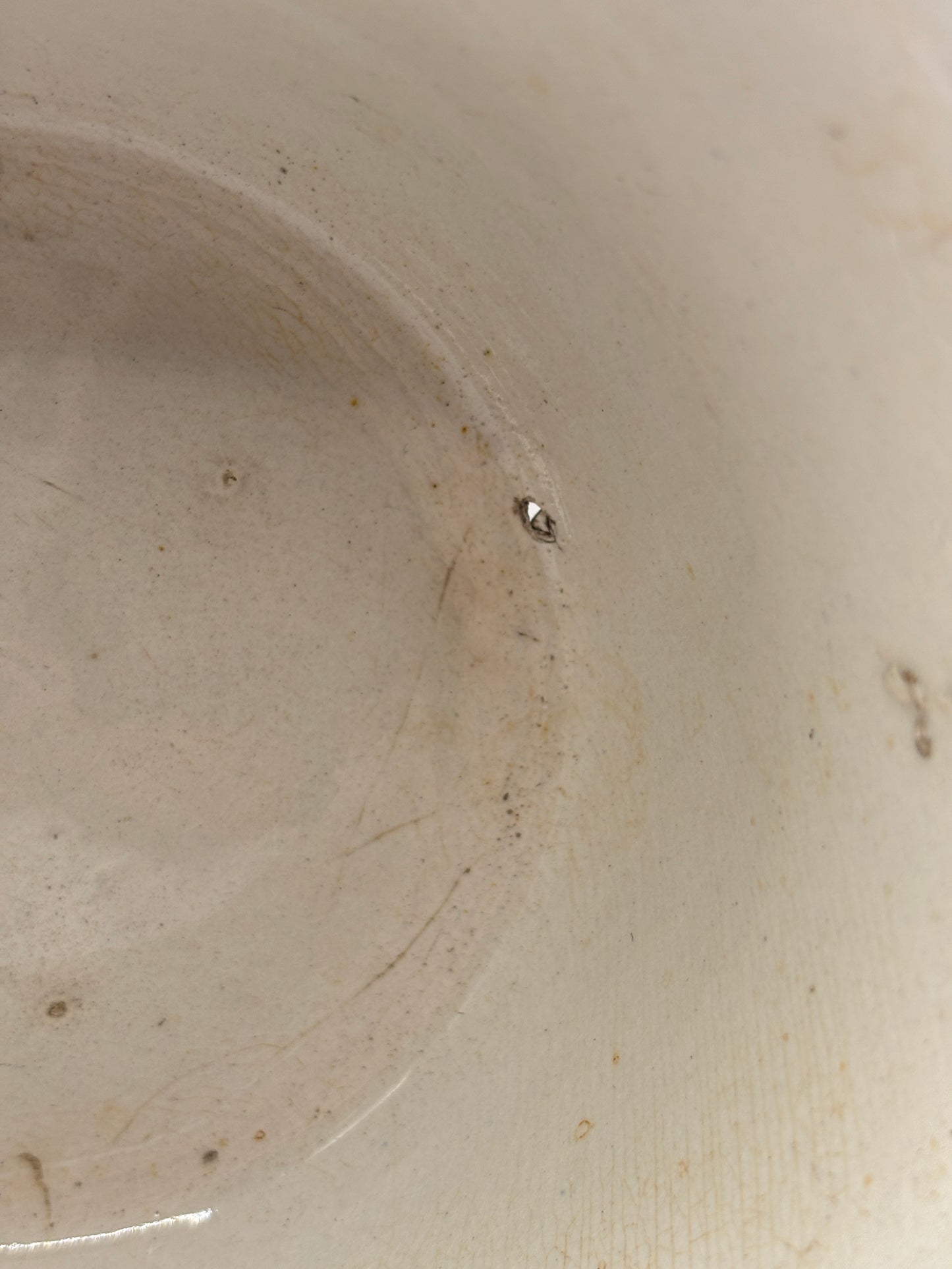Old stained & crazed bowl