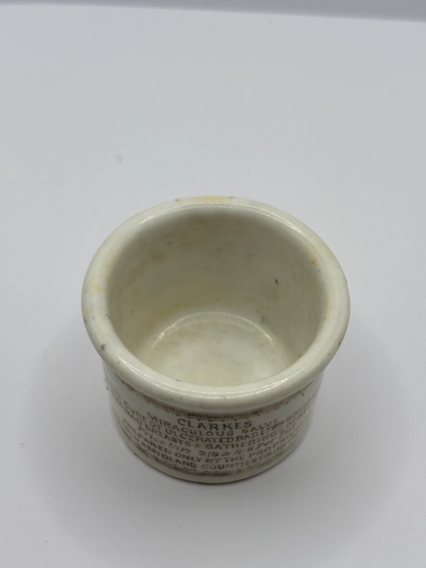 Old Clarke’s miraculous salve ointment pot