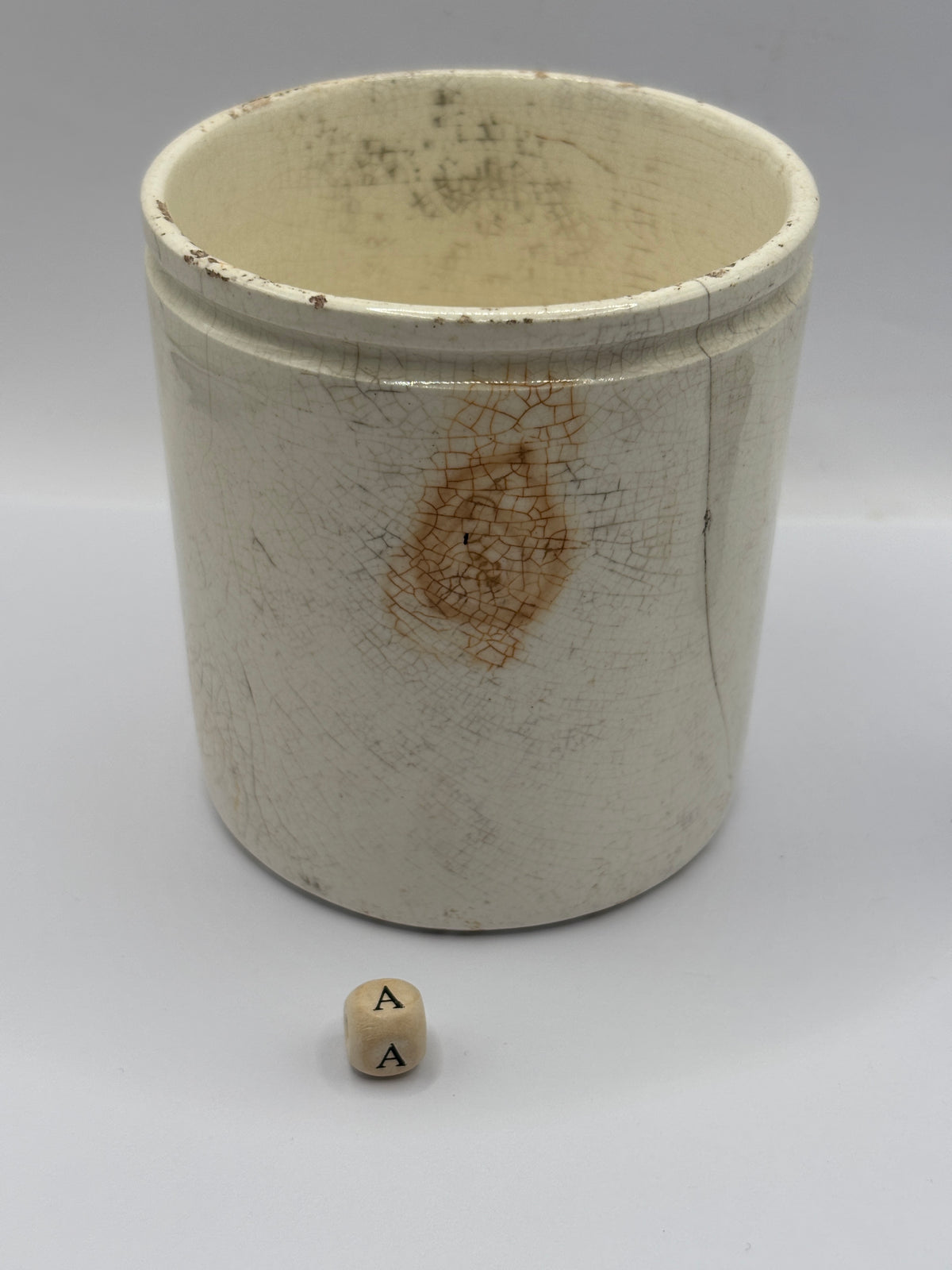 Old 1lb stoneware marmalade pot, James Keiller Dundee marmalade (a)