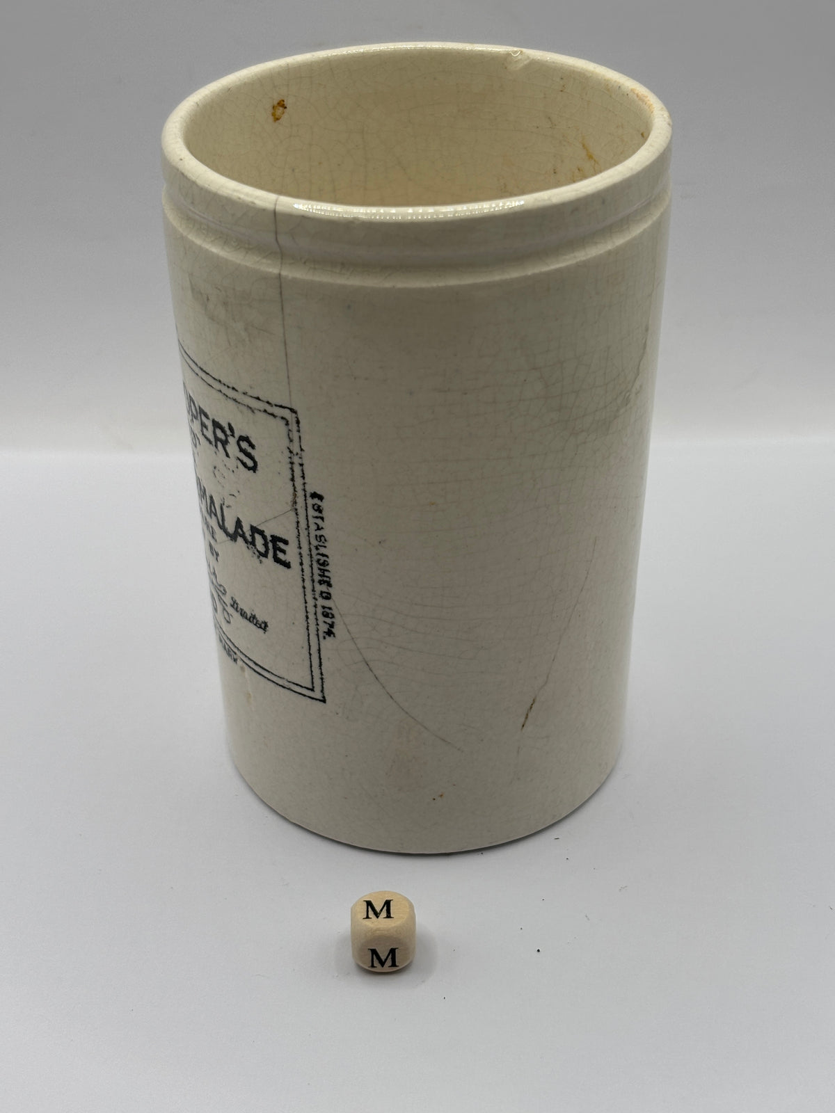 Old 1lb stoneware marmalade pot, Frank cooper oxford seville marmalade (m)