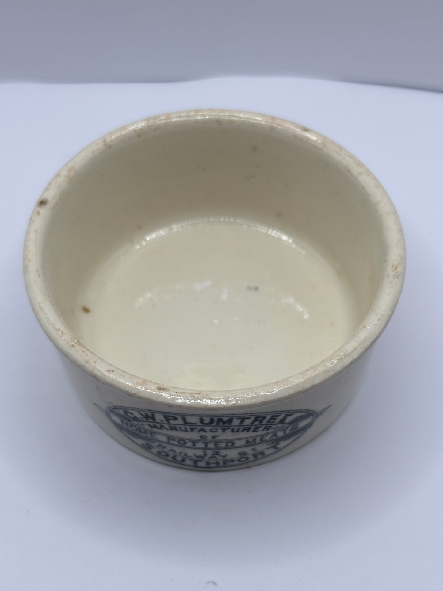 Plumtree home potted meats advertising pot