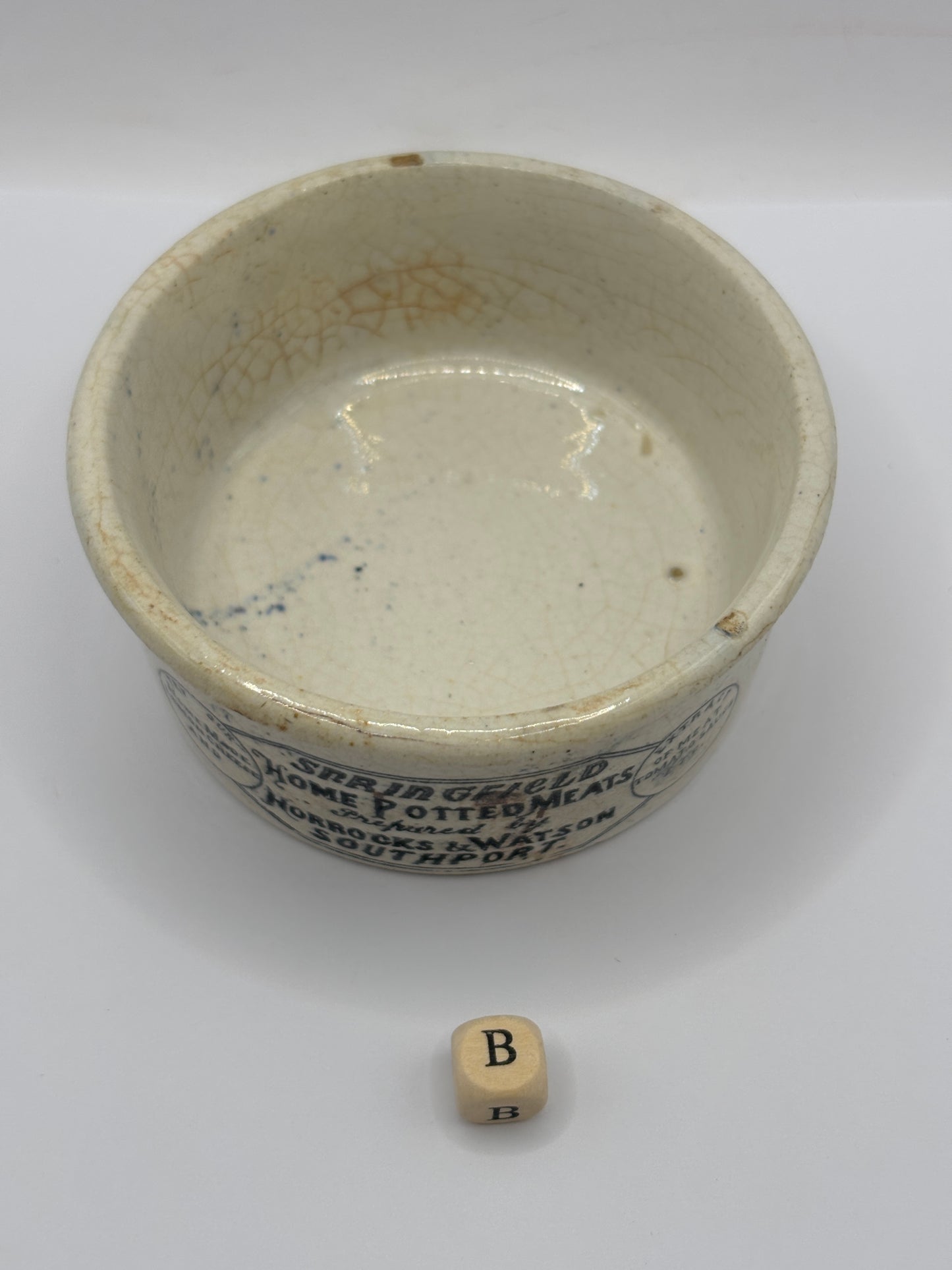 Old advertising meat paste pot, Springfield (B)