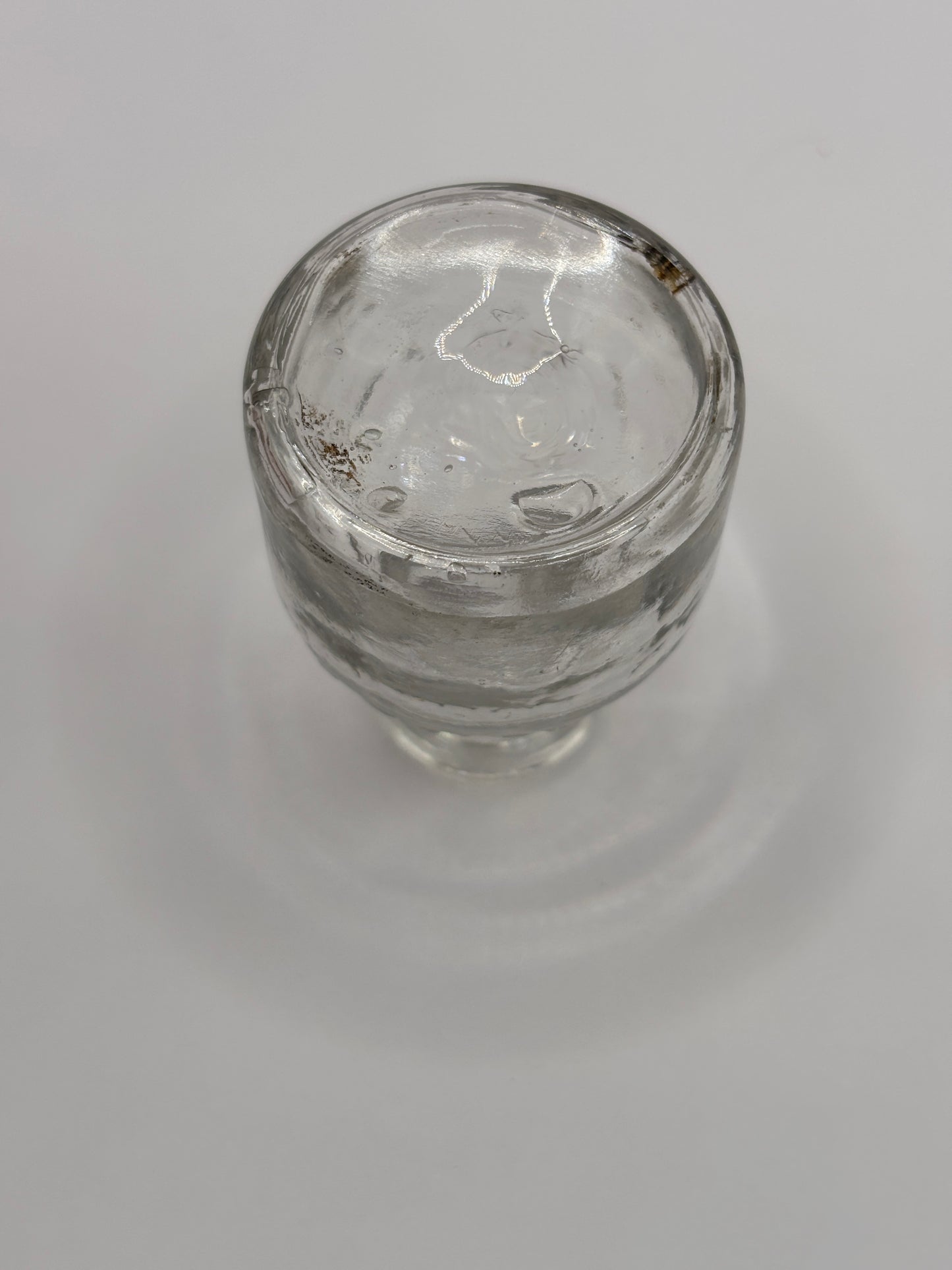 Old clear glass advertising ink, inkwell. G.Rowney & Co London