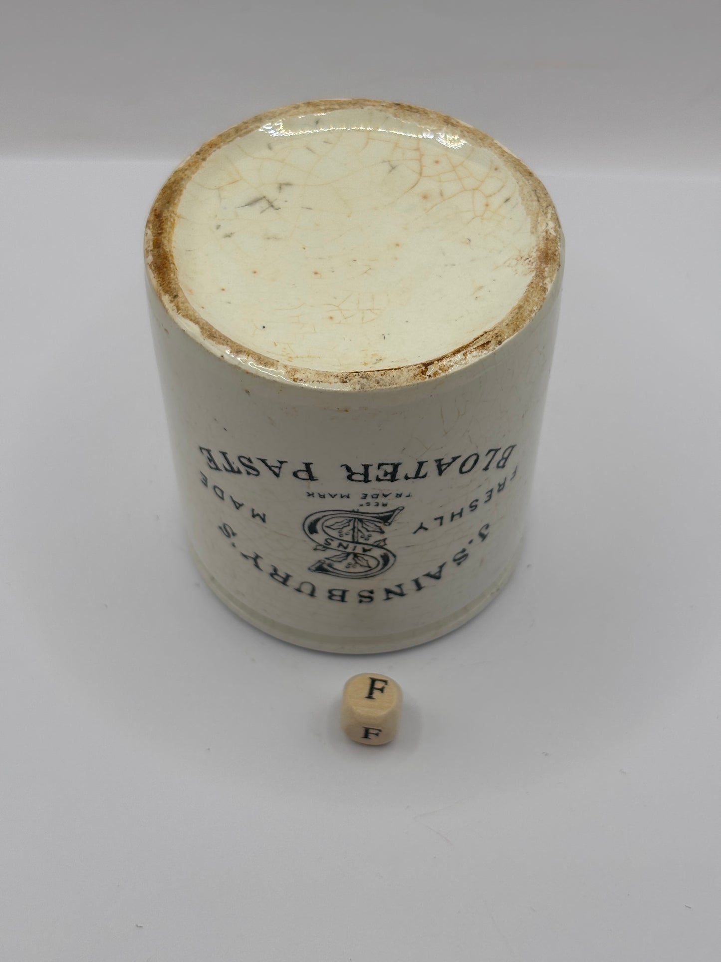 Old sainsburys advertising pot, Bloater paste (f)