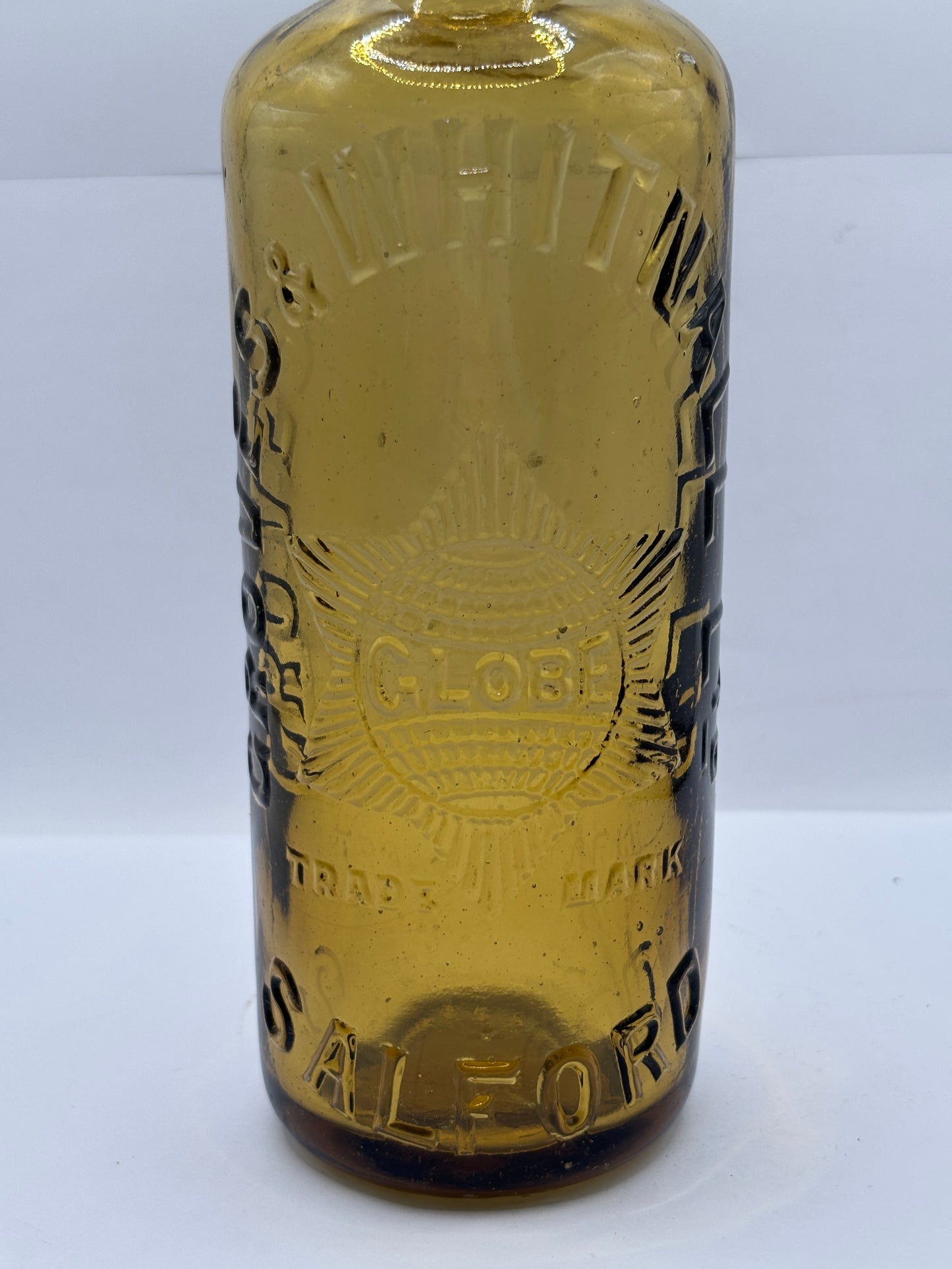 Old advertising amber glass beer bottle, Groves & Whitnall Salford