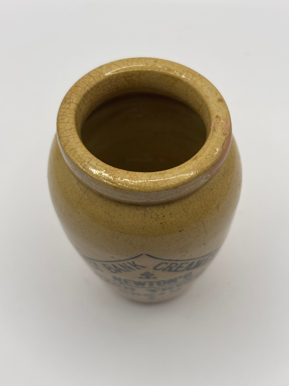 Old advertising cream pot, Daisy Bank Creamery, rich thick cream
