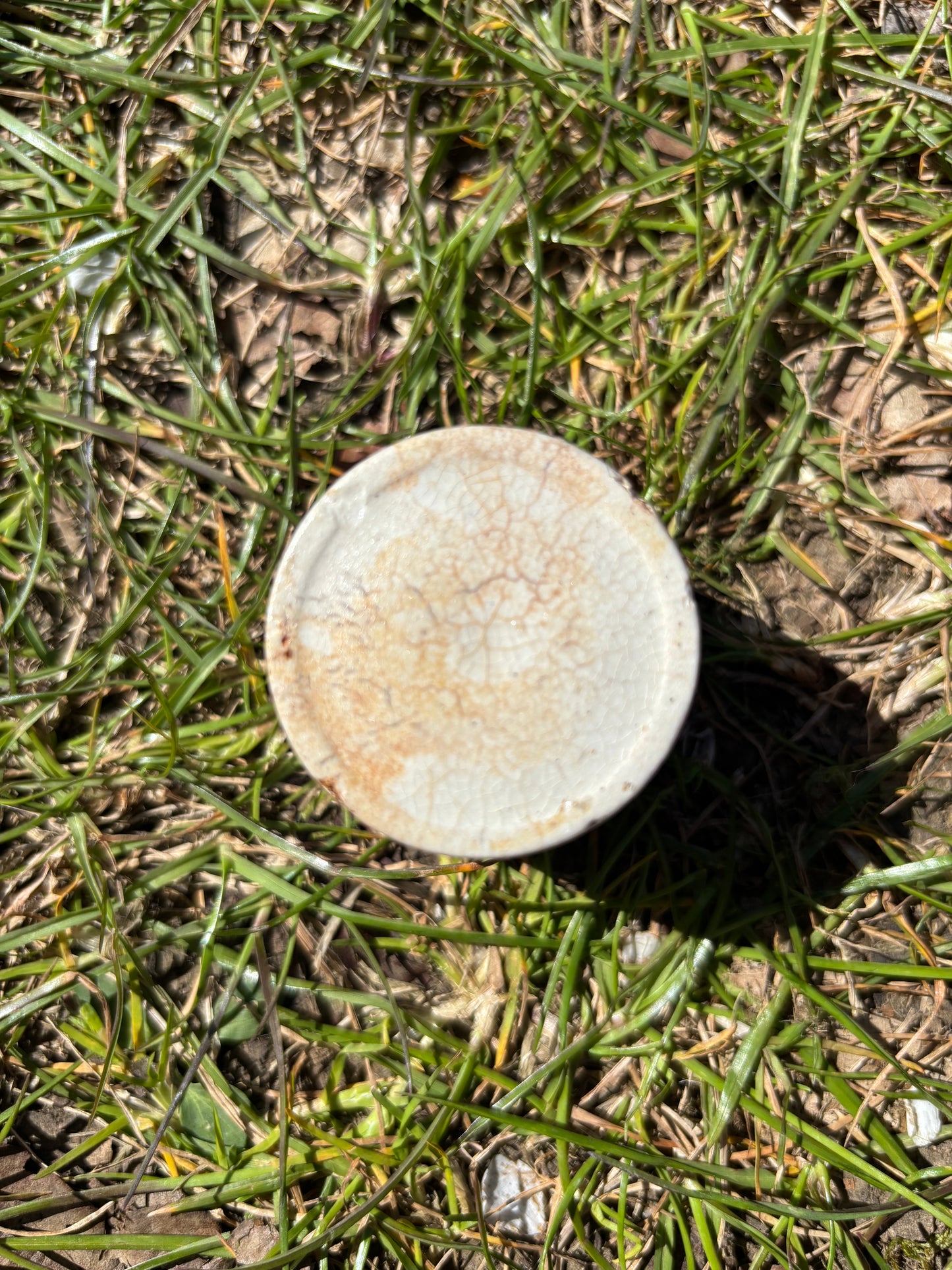 Large size Holloway’s advertising ointment pot. Chipped