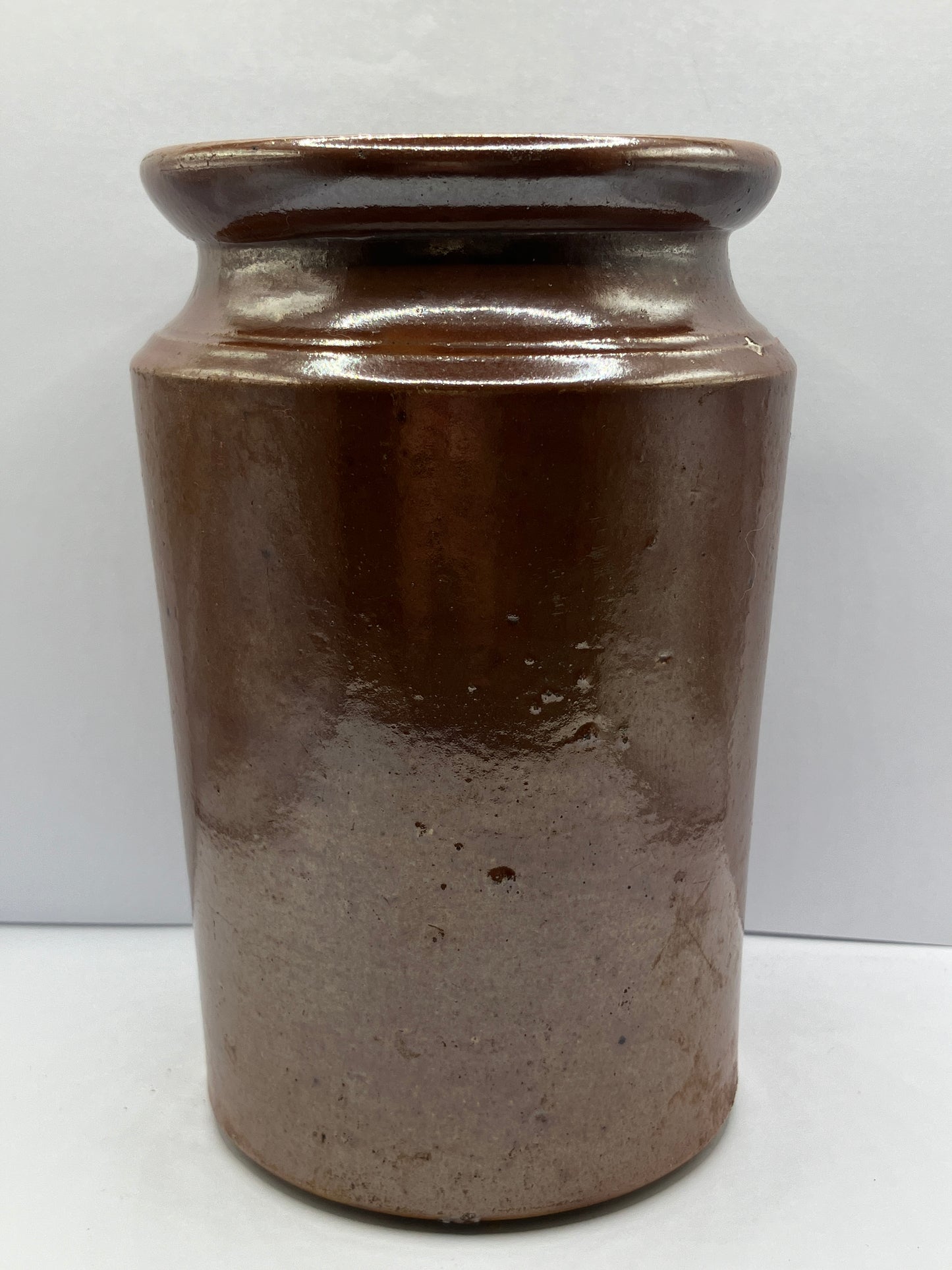 Brown stoneware jar