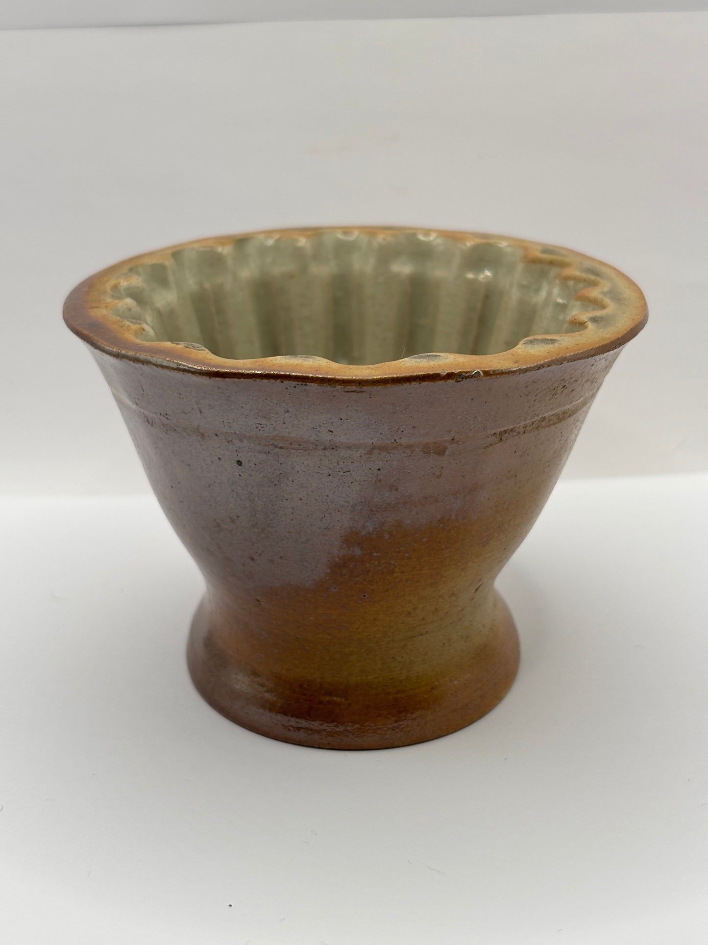 Old brown salt glaze jelly mould
