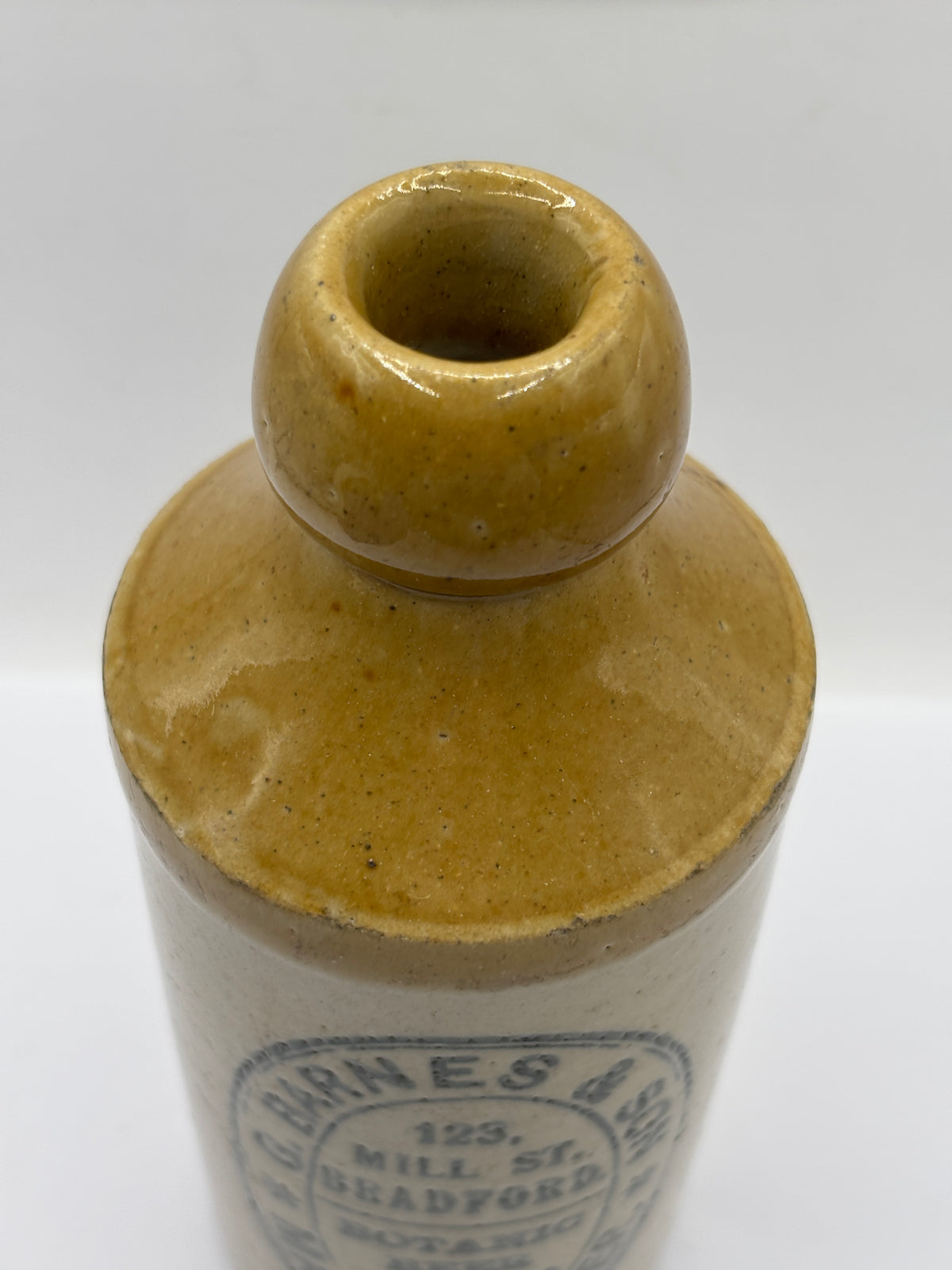 Old stoneware ginger beer bottle, Barnes & Son Manchester