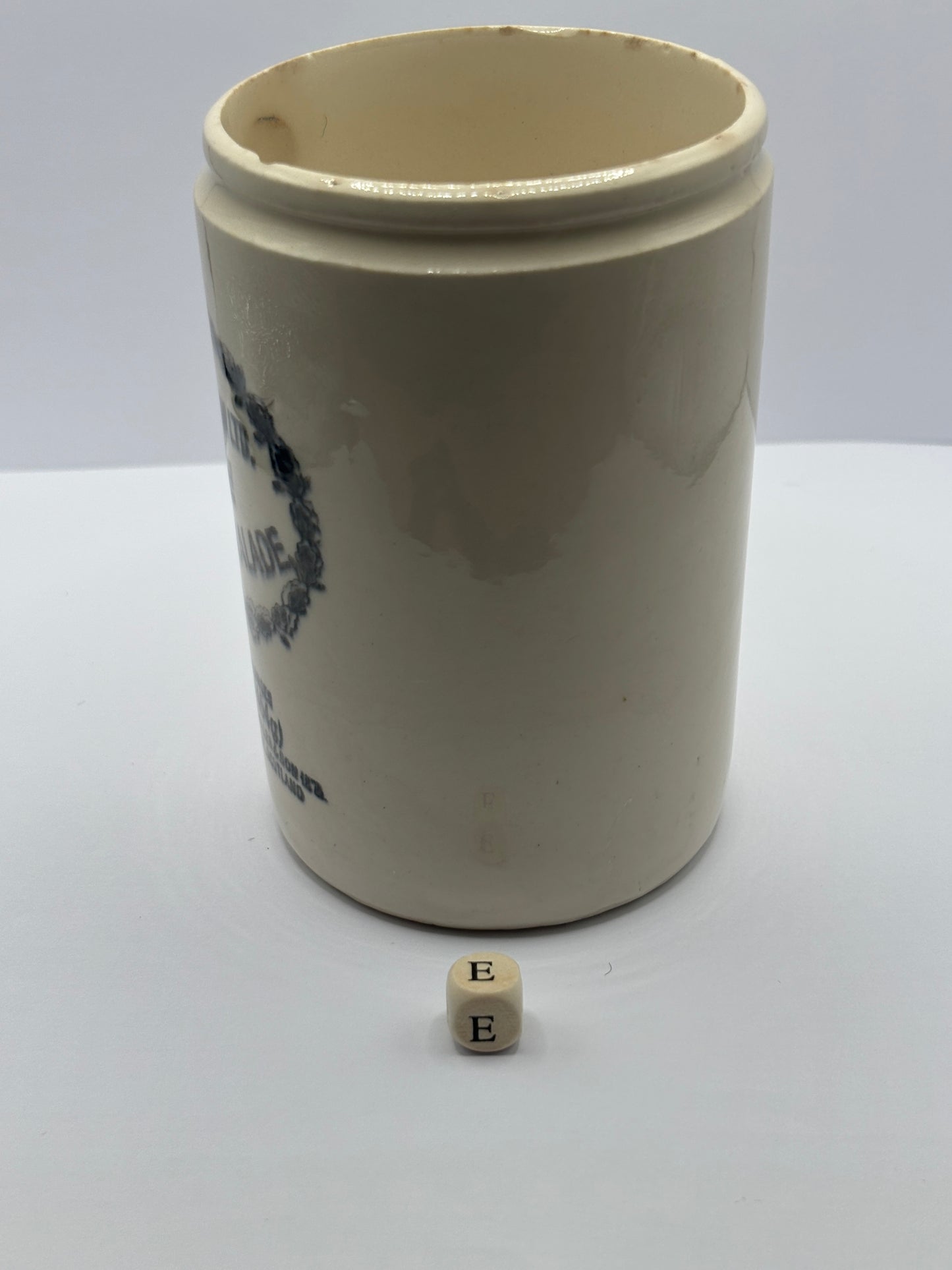 old 1lb James Keiller Dundee marmalade jar (e)