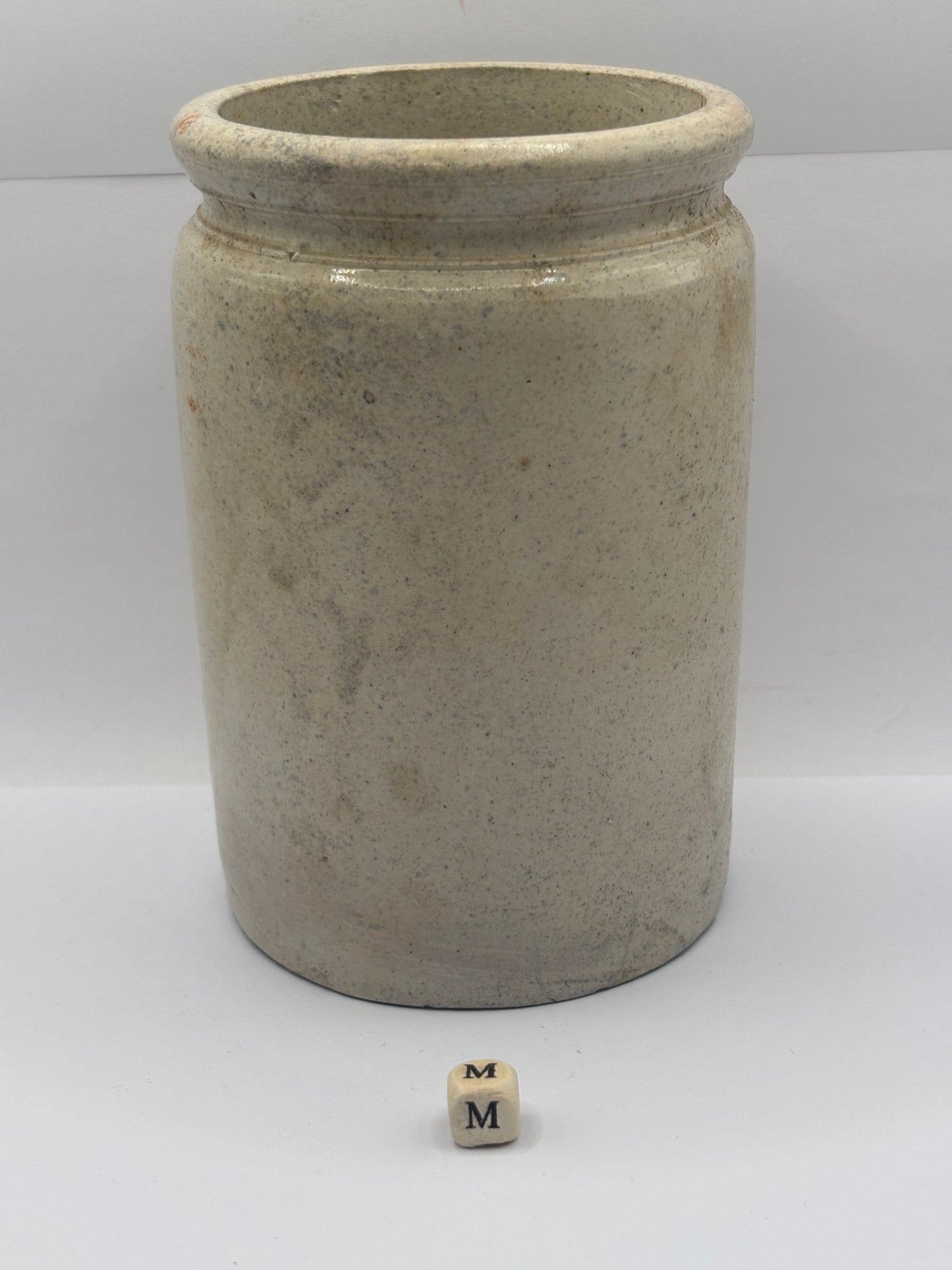 Old 2lb rolled top stoneware marmalade pot (m)