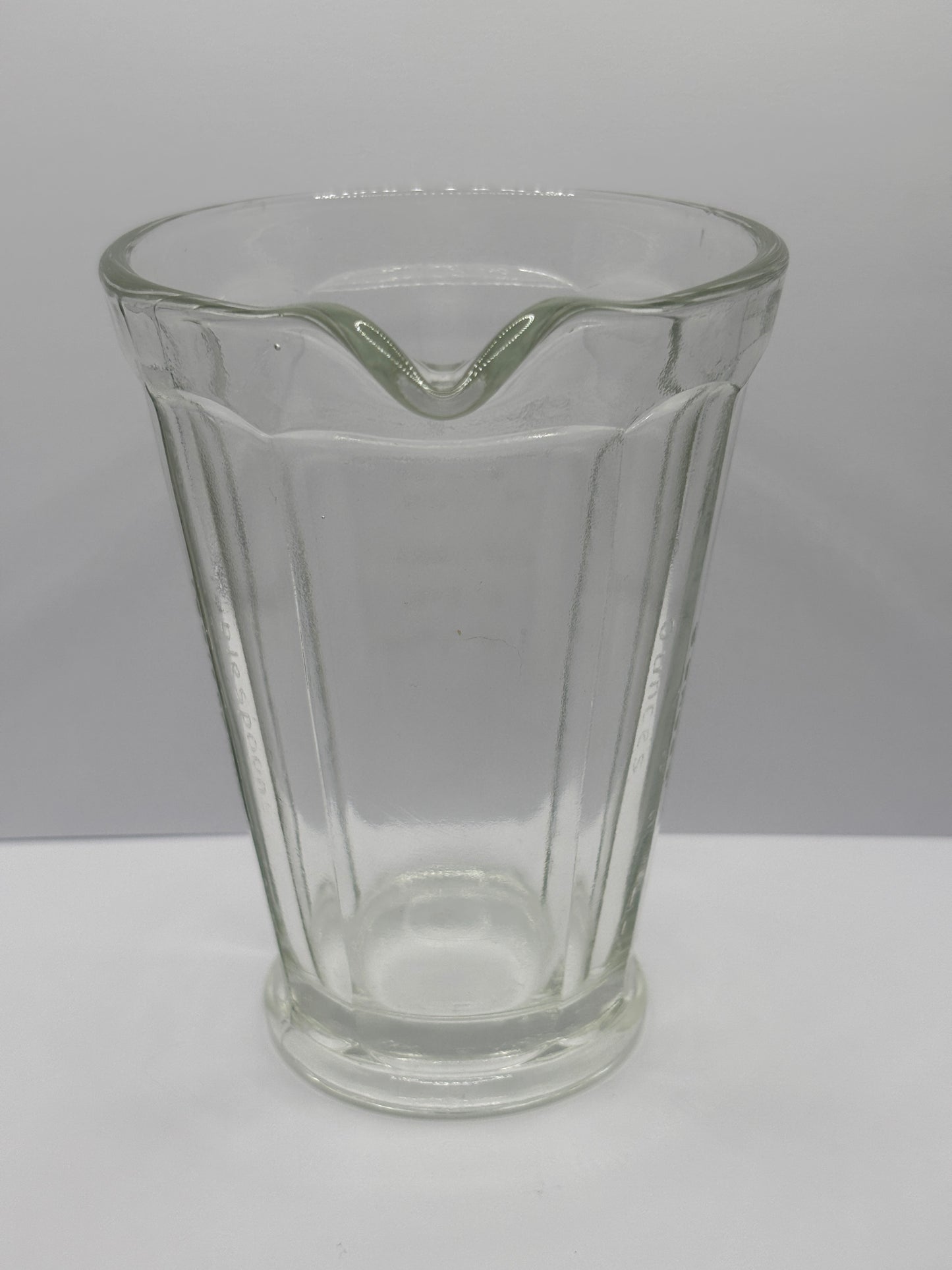 Old glass advertising food jug, Allenbys food measure