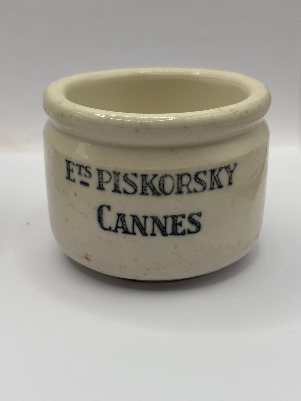Old french ceramic Yogurt pot, Yaourt Constantinople. Double sided