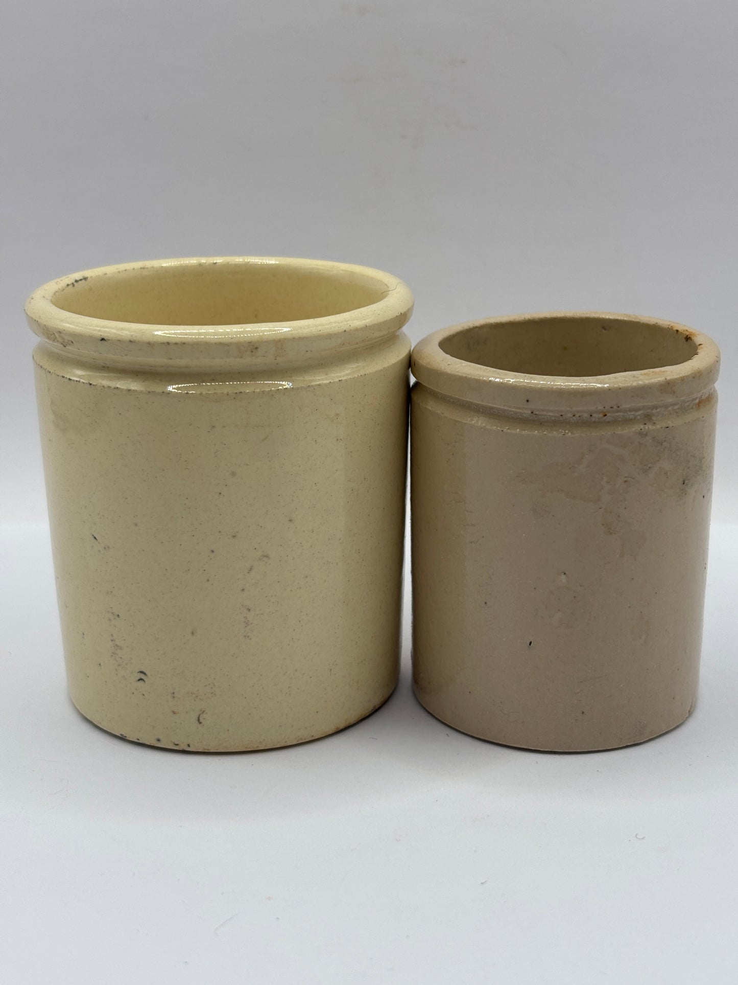 2 old Small stoneware pots