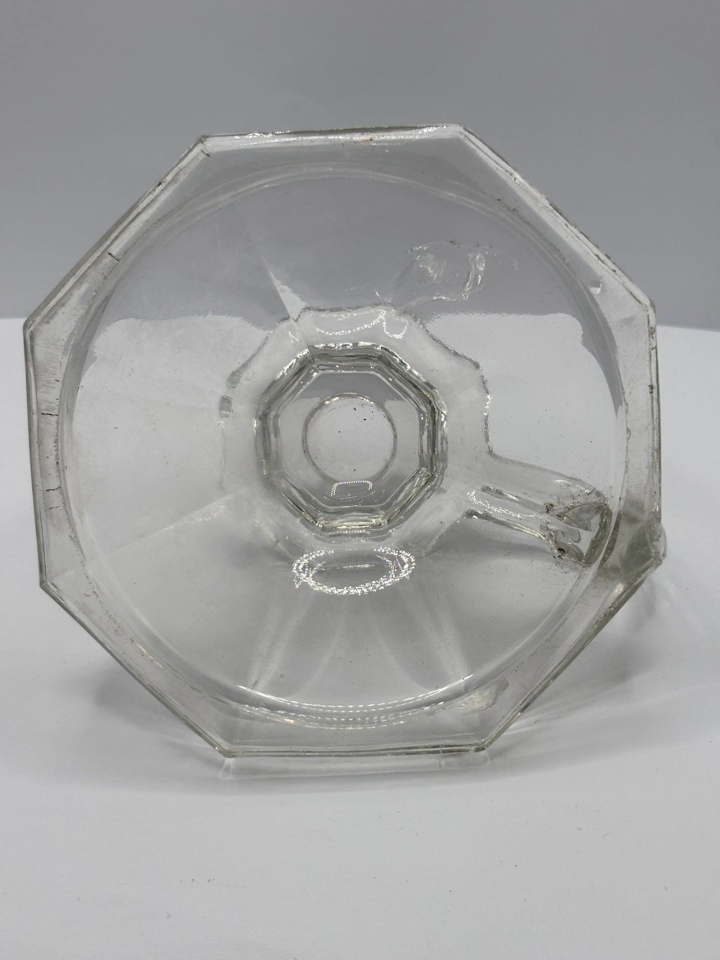 Old glass candlestick holder