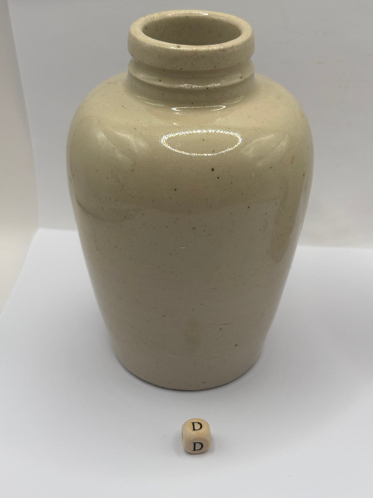 Old advertising stoneware Virol pot, 13.5cms (D)