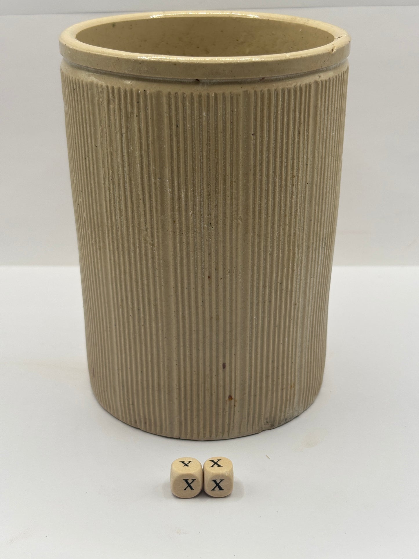 Old 2lb ribbed stoneware jam pot (xx) Hartley’s
