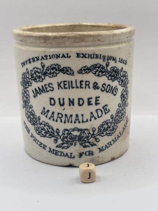 Old 1lb James Keiller Dundee marmalade Jar (J)