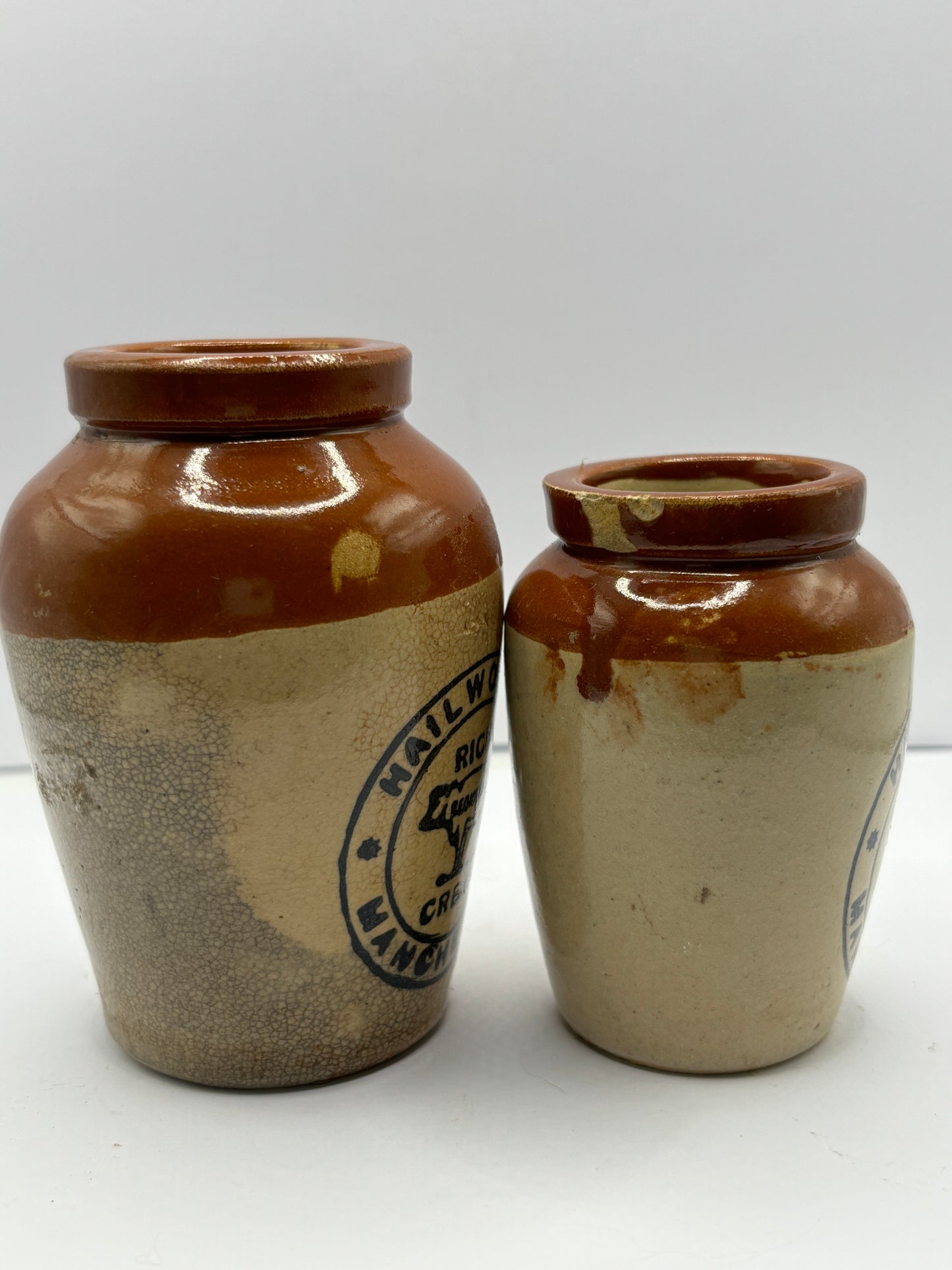 2 Manchester cream pots, Hailwoods pure rich cream