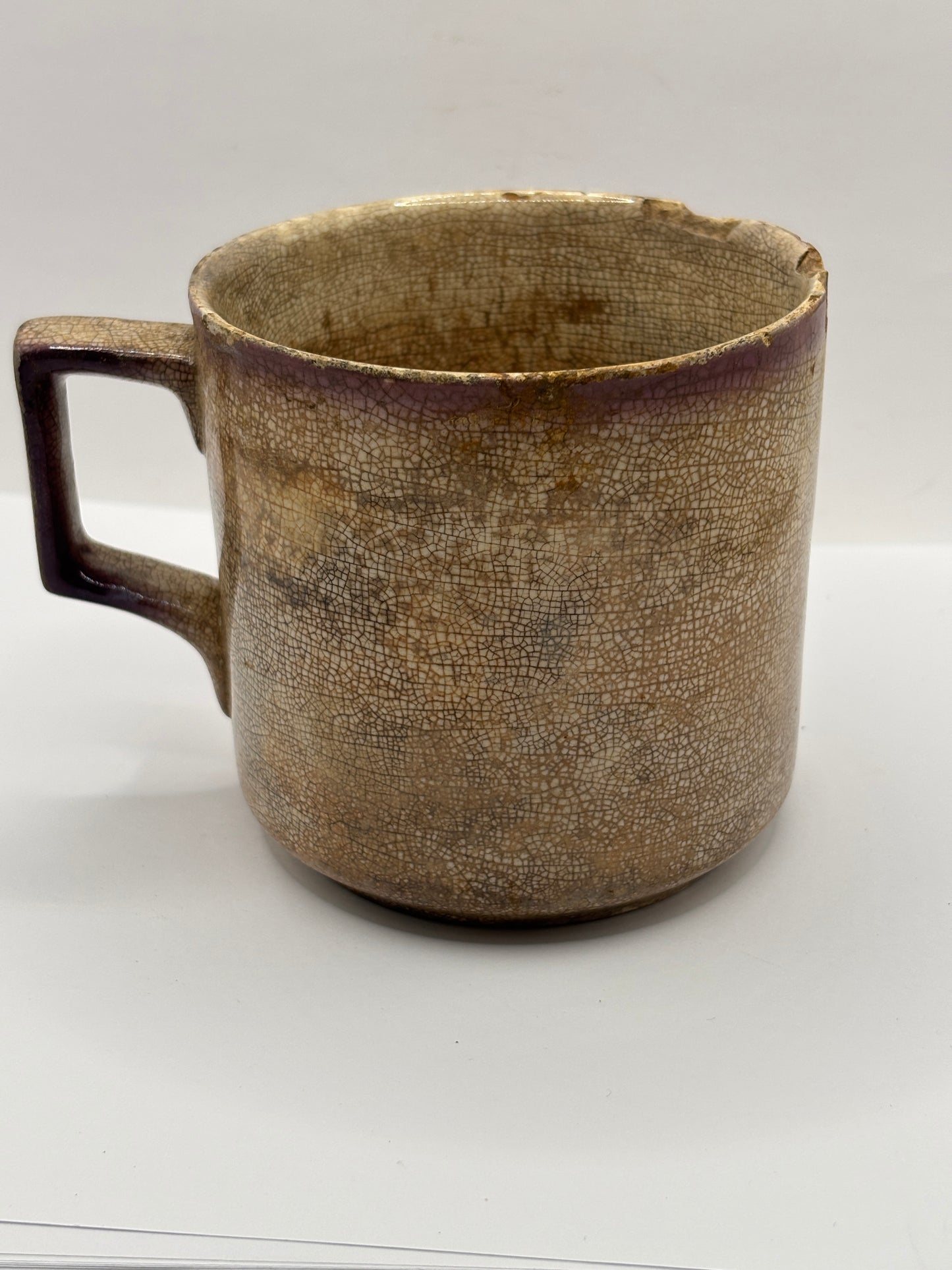 Old super stained & crazed chippy mug