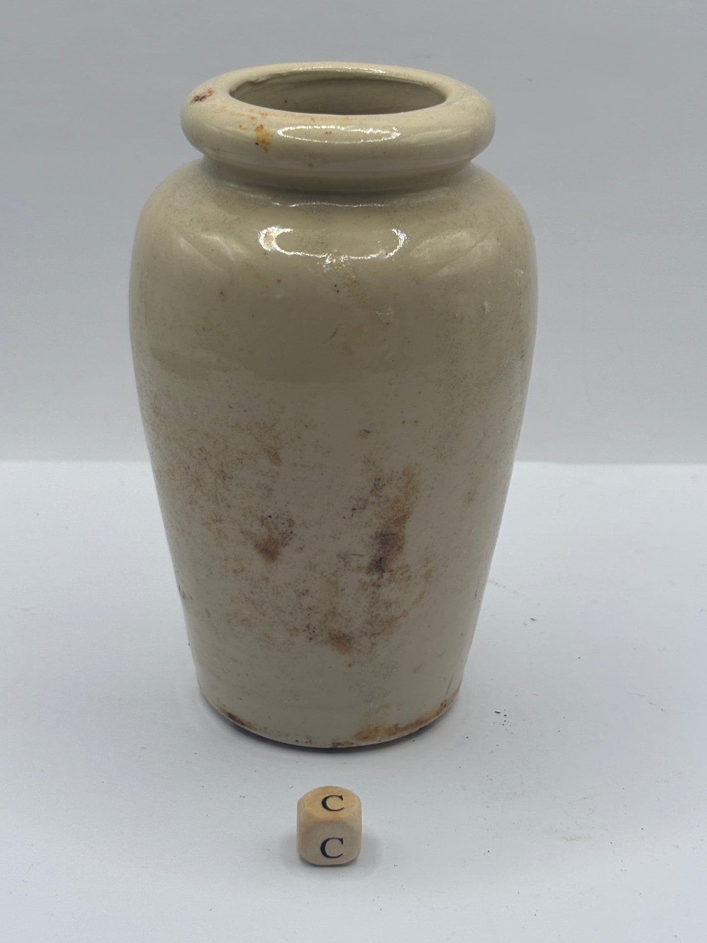 Old plain stoneware cream pot (C)