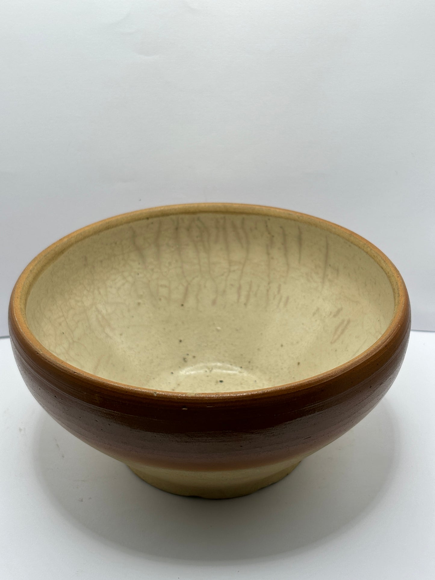 Old stoneware bowl, crazed