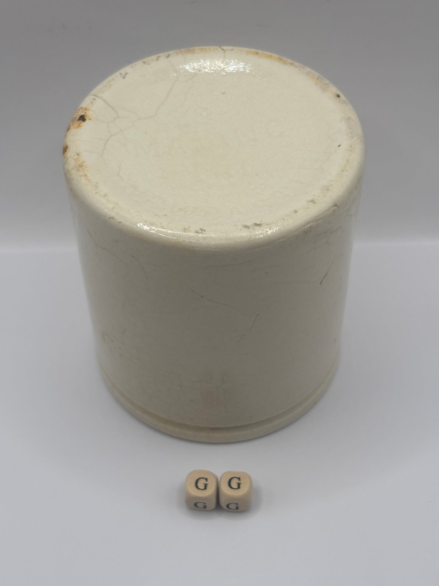 Old 1lb white stoneware marmalade jar (GG)