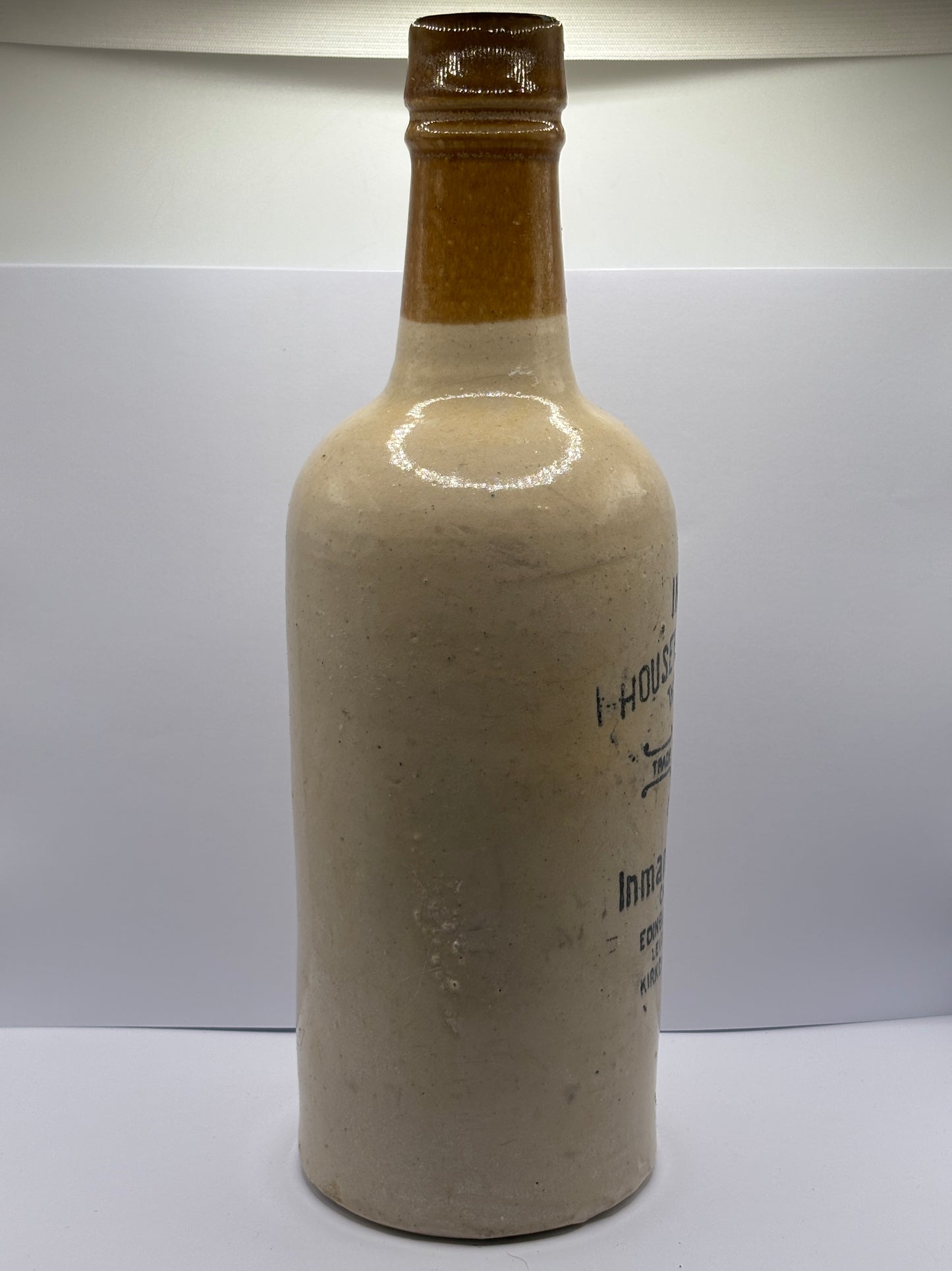 Old White stoneware ammonia bottle, Inmans household Ammonia