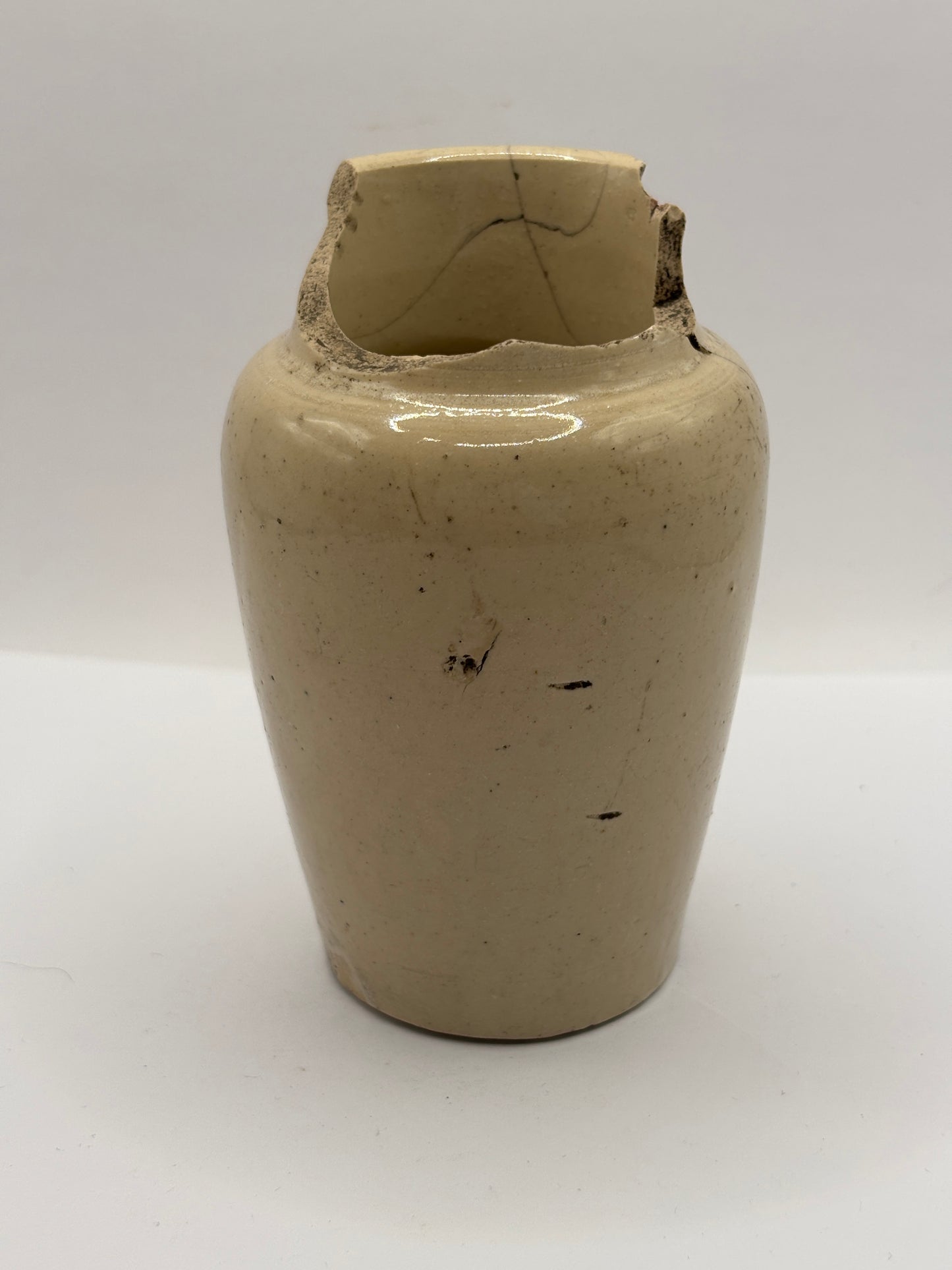Old rare advertising cream pot, Fresh cream Westerfolds Elgin creamery. Damaged. Repair project?