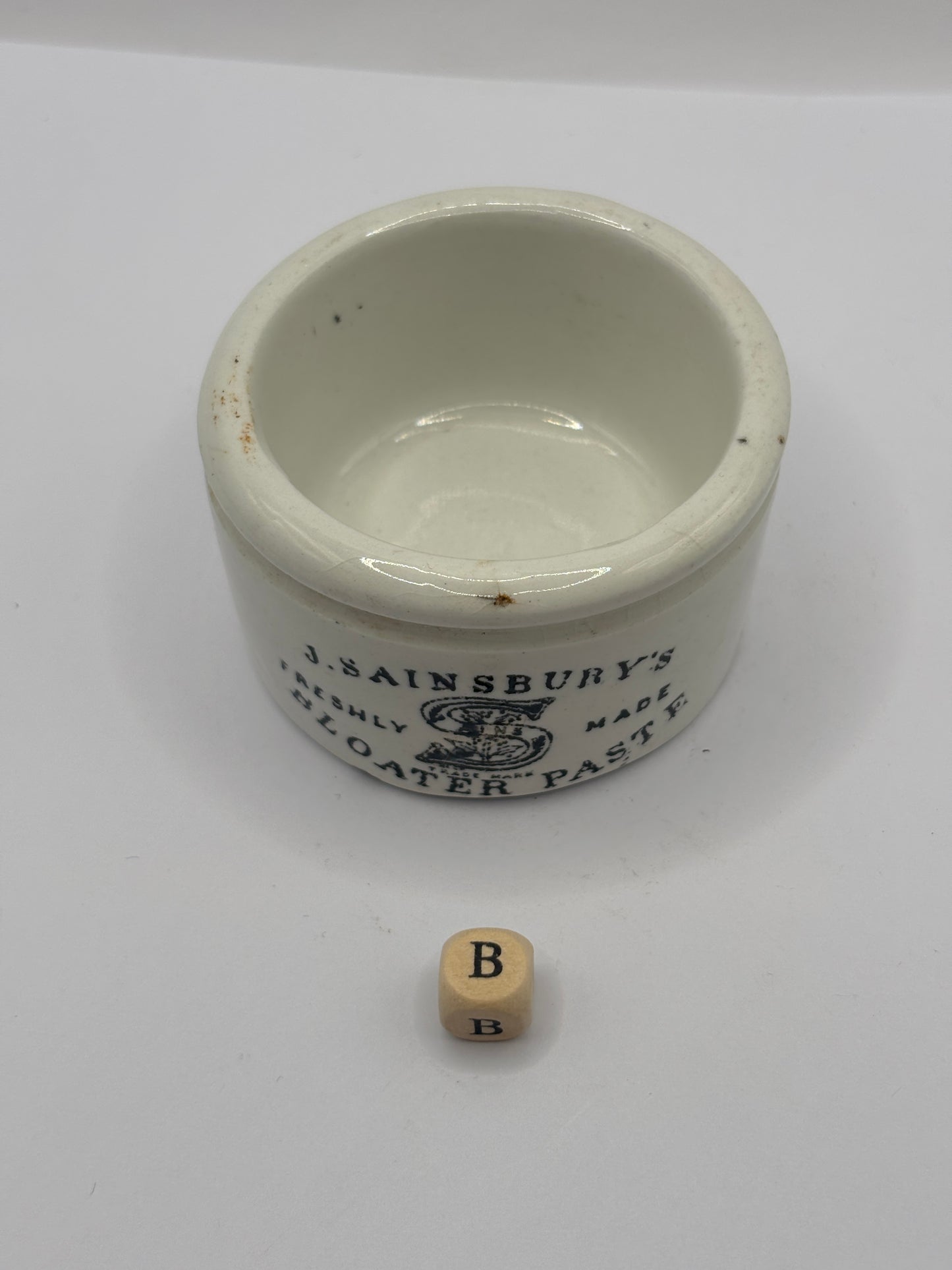Old sainsburys advertising pot, Bloater paste (B)