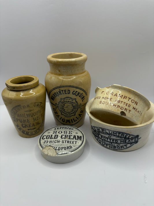 5 damaged advertising pots