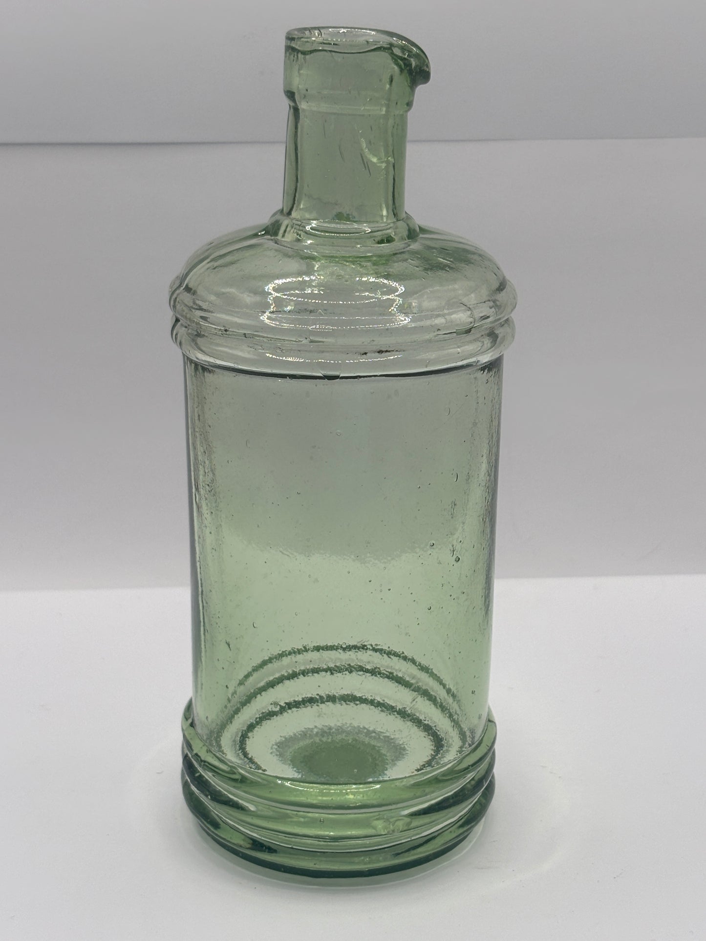Old tall aqua glass ink, inkwell.