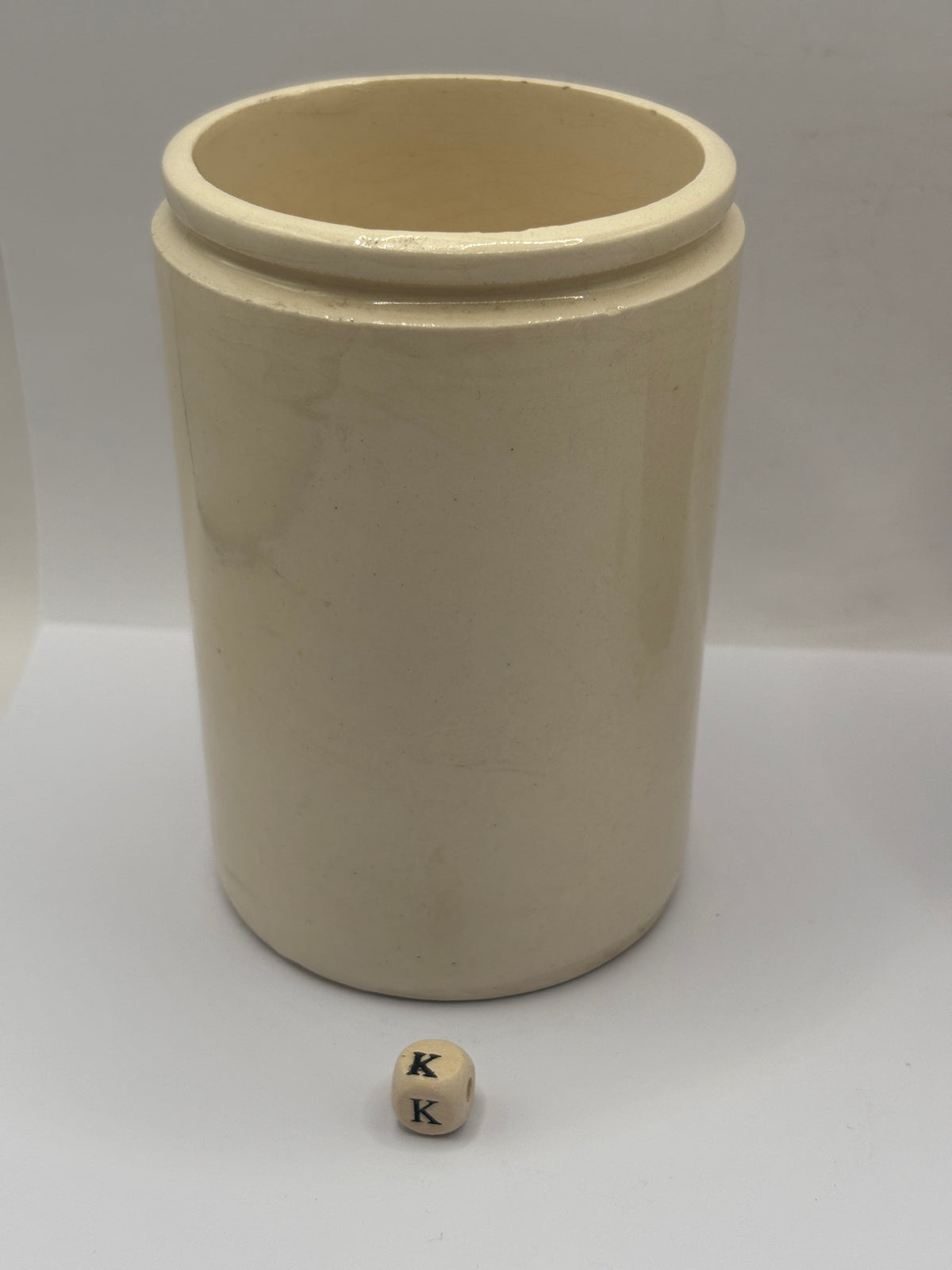 Old 1lb stoneware marmalade pot, James Keiller Dundee marmalade (K)