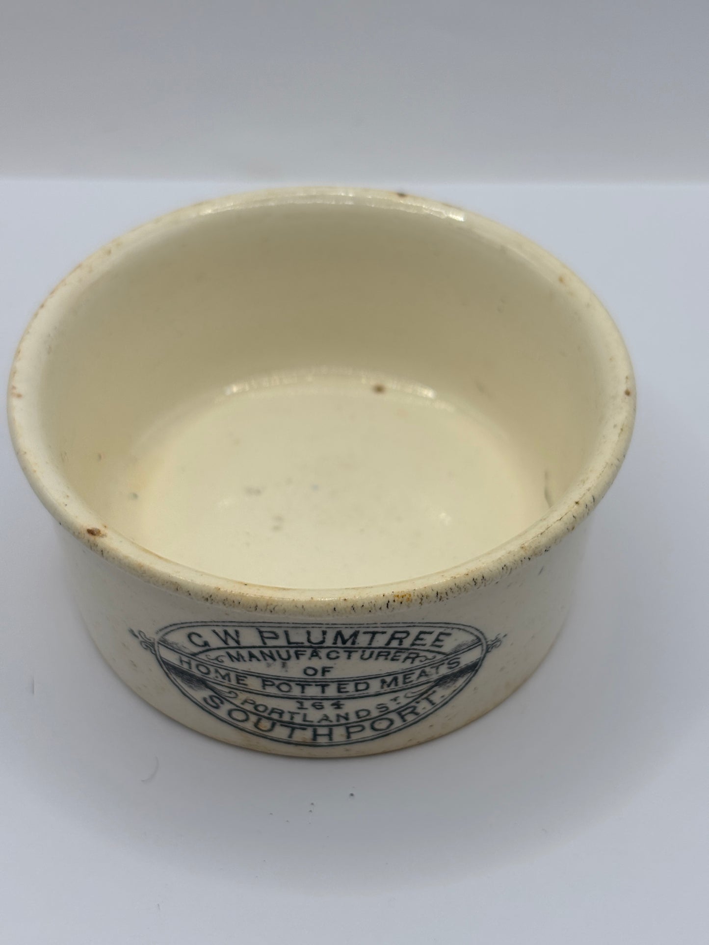 Old Plumtree advertising meat paste pot