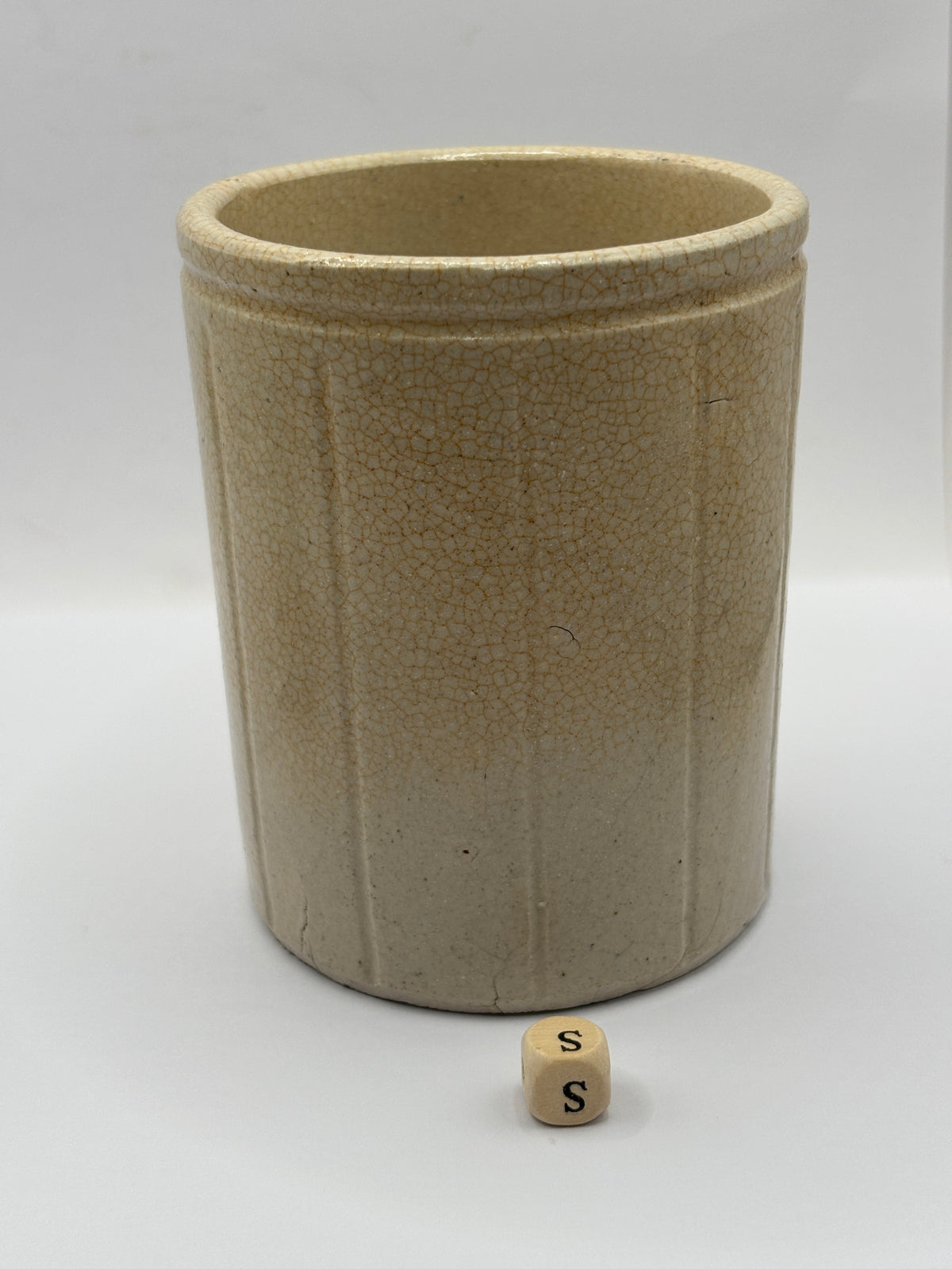 Old 1lb ribbed stoneware jam pot (s) Hartleys