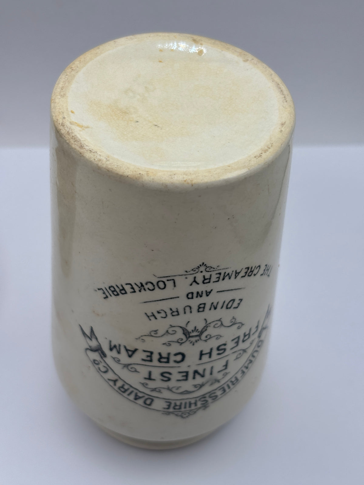 Old Dumfriesshire dairy Co cream pot, finest fresh cream