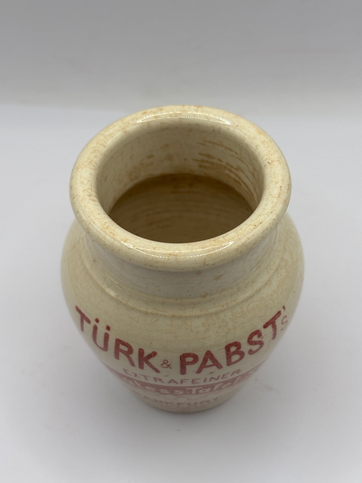 Old french advertising mustard jar, Frankfurt